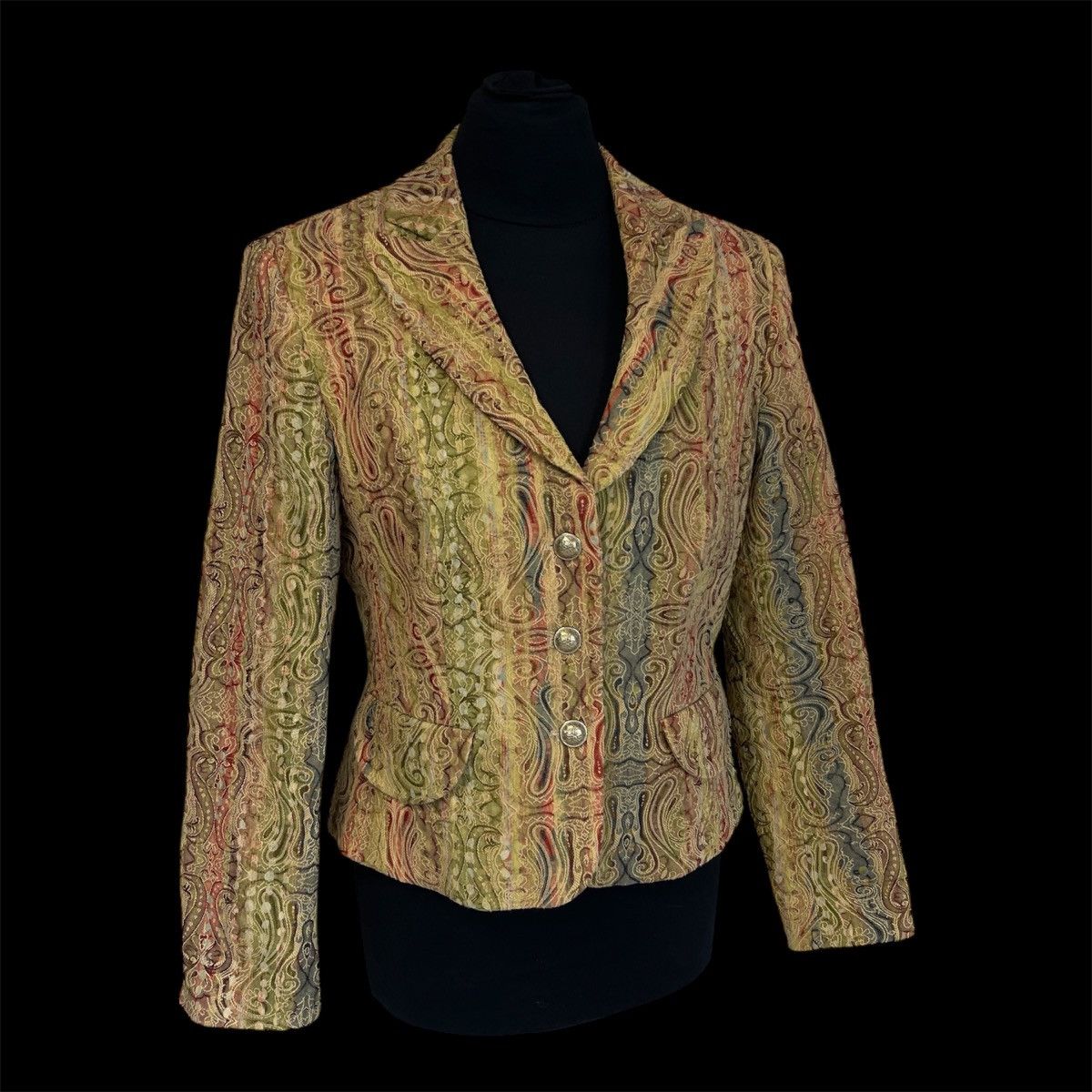 VINTAGE ABSTRACT BLAZER LACROIX JPG CAVALLI STYLE RETRO