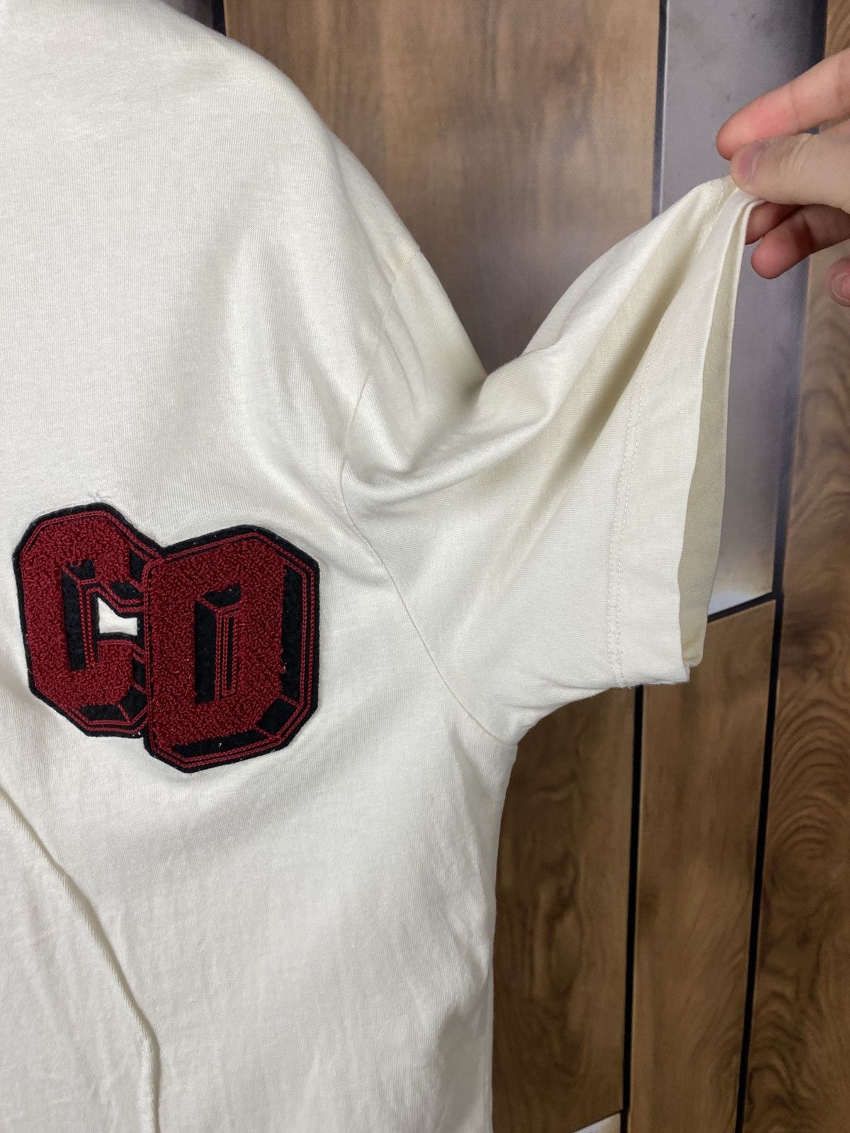 Criminal Damage 🧶T-Shirt Criminal Damage Velour Logo Beautiful Stitching🧶 Size US L / EU 52-54 / 3 - 6 Thumbnail
