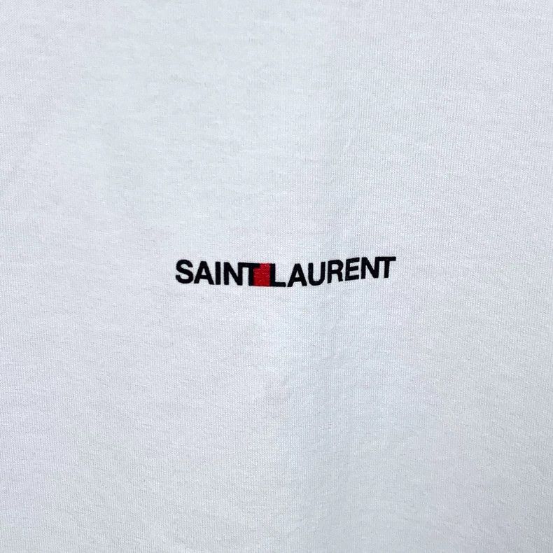 Saint Laurent Paris Saint Laurent White Logo printed cotton crewneck T-shirt 25 Size US S / EU 44-46 / 1 - 4 Thumbnail