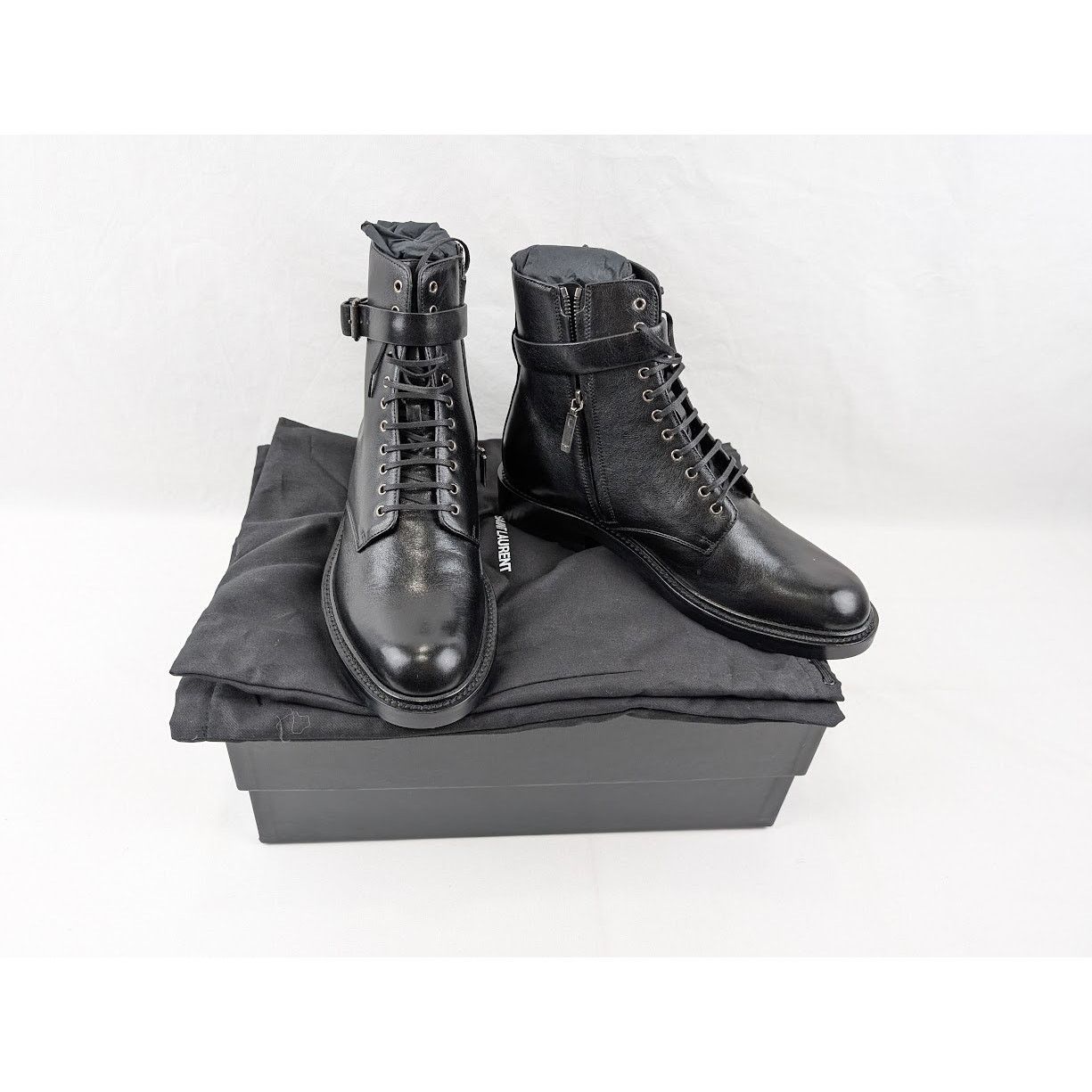 Saint Laurent Paris o1rshd1 Army 20 Buckle Boots in Nero Size US 8 / EU 41 - 18 Thumbnail