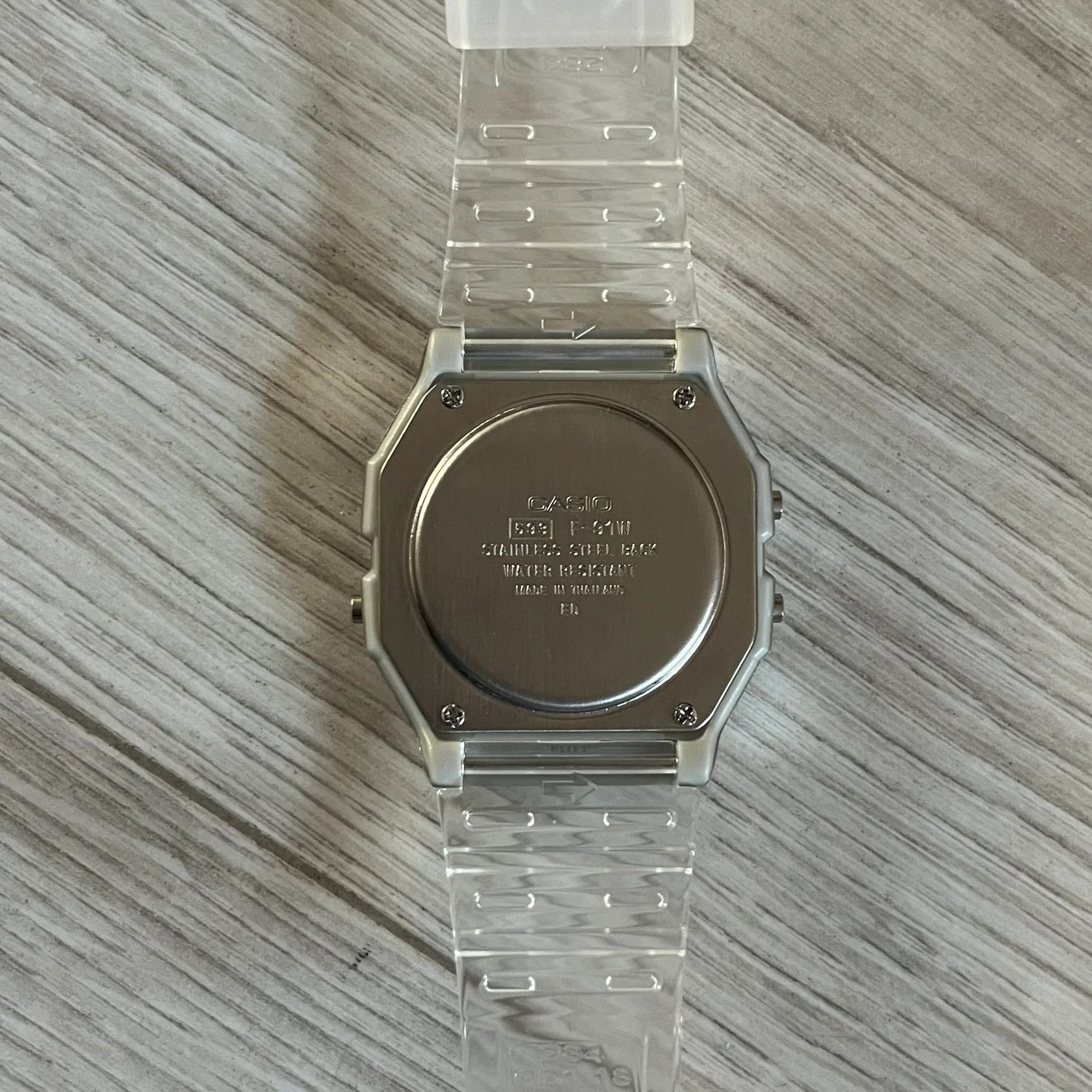 Casio Casio F-91W "Silver Surfer" Silver & Clear Digital Watch Size ONE SIZE - 7 Thumbnail