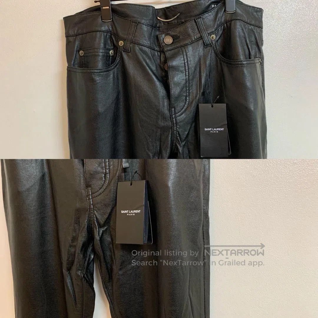 Saint Laurent Paris Saint Laurent Black Leather Pants. Size US 31 - 2 Thumbnail