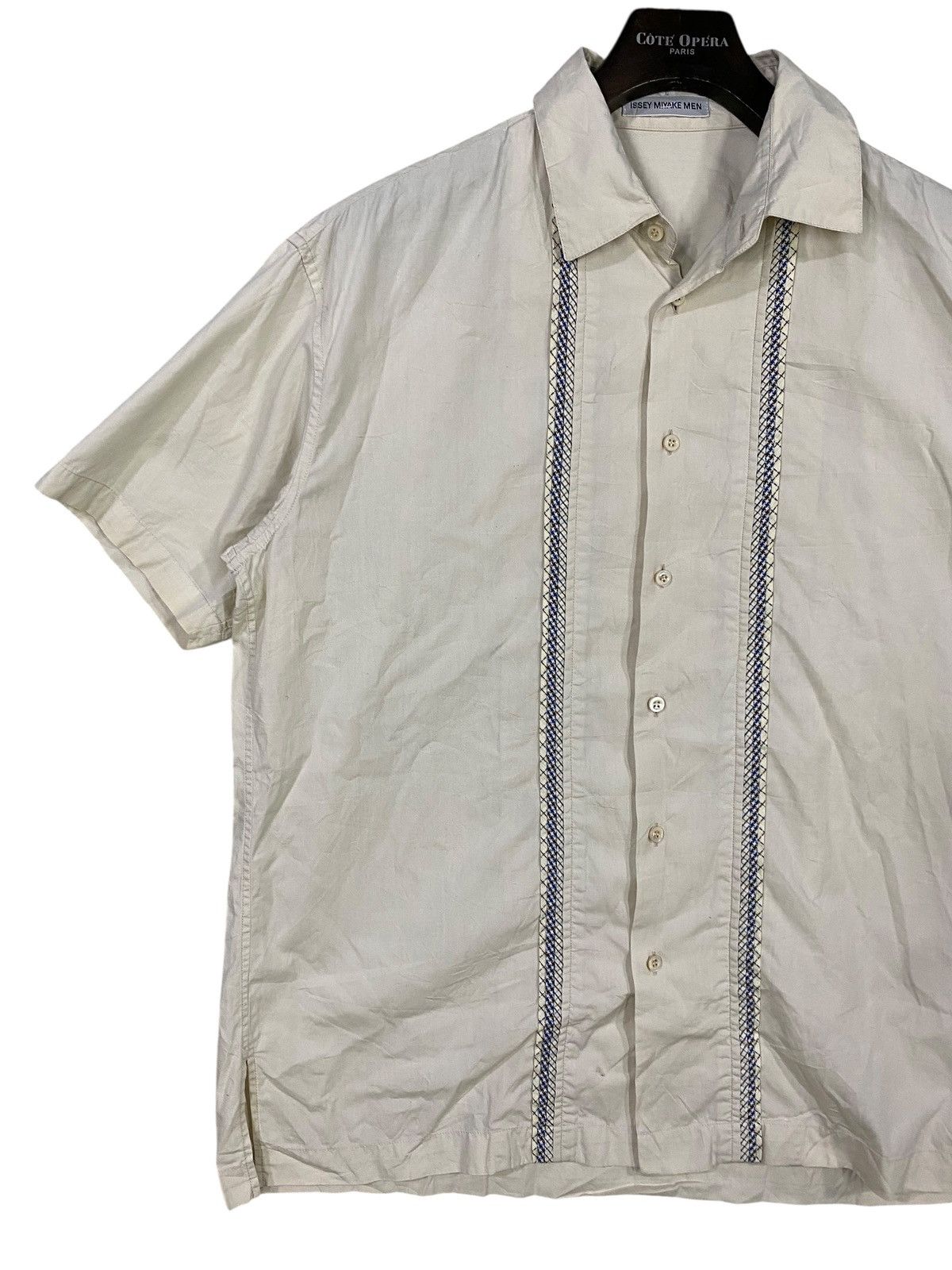 Issey Miyake 🔥Vintage 90s issey miyake men plated shirt button down Size US L / EU 52-54 / 3 - 3 Thumbnail