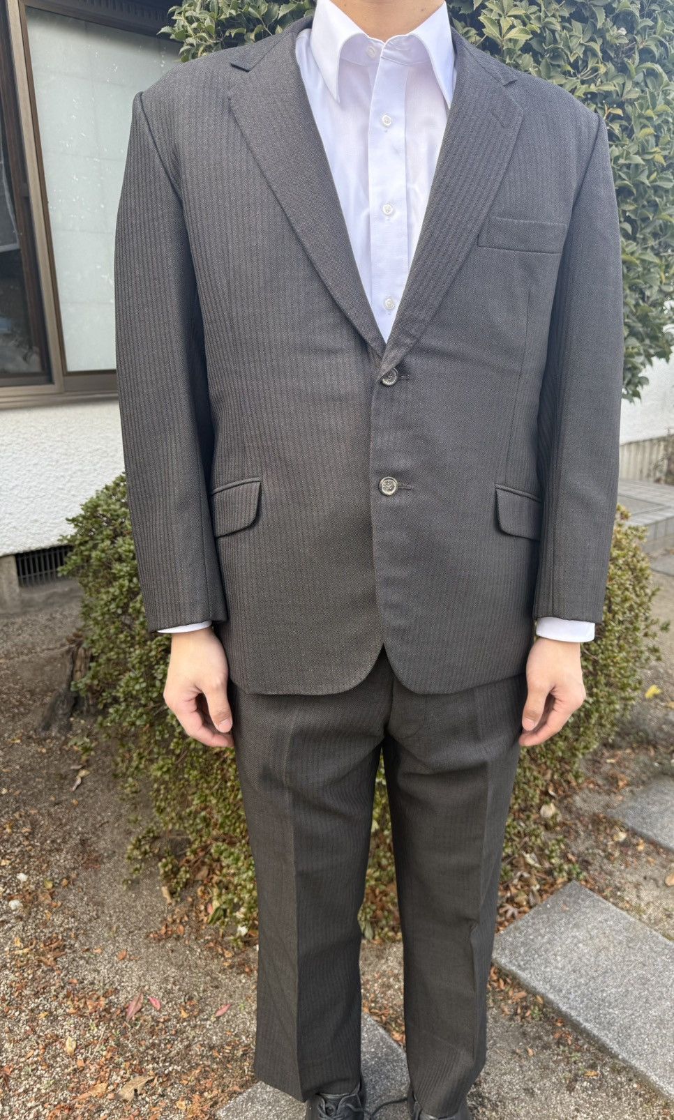 Other Autumn&Winter Vintage Wool Blue-Grey Shadow Stripe Suit Size 42R - 1 Thumbnail