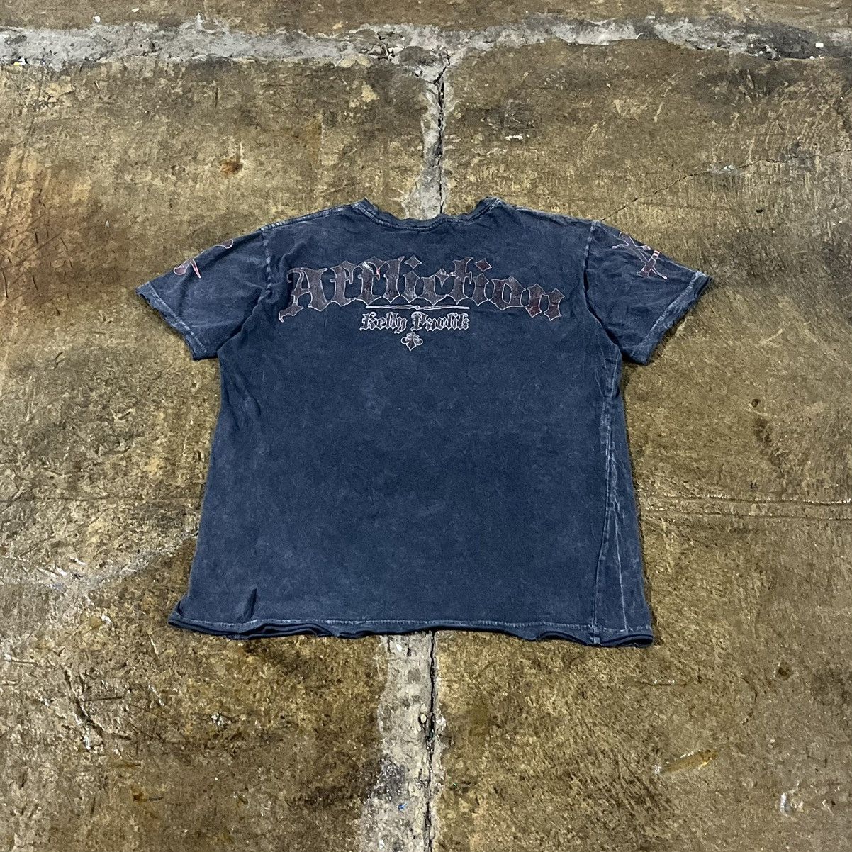Affliction × Vintage Y2K Affliction Kelly Pavlik Grunge Goth Skull Tee Shirt Size US S / EU 44-46 / 1 - 2 Thumbnail