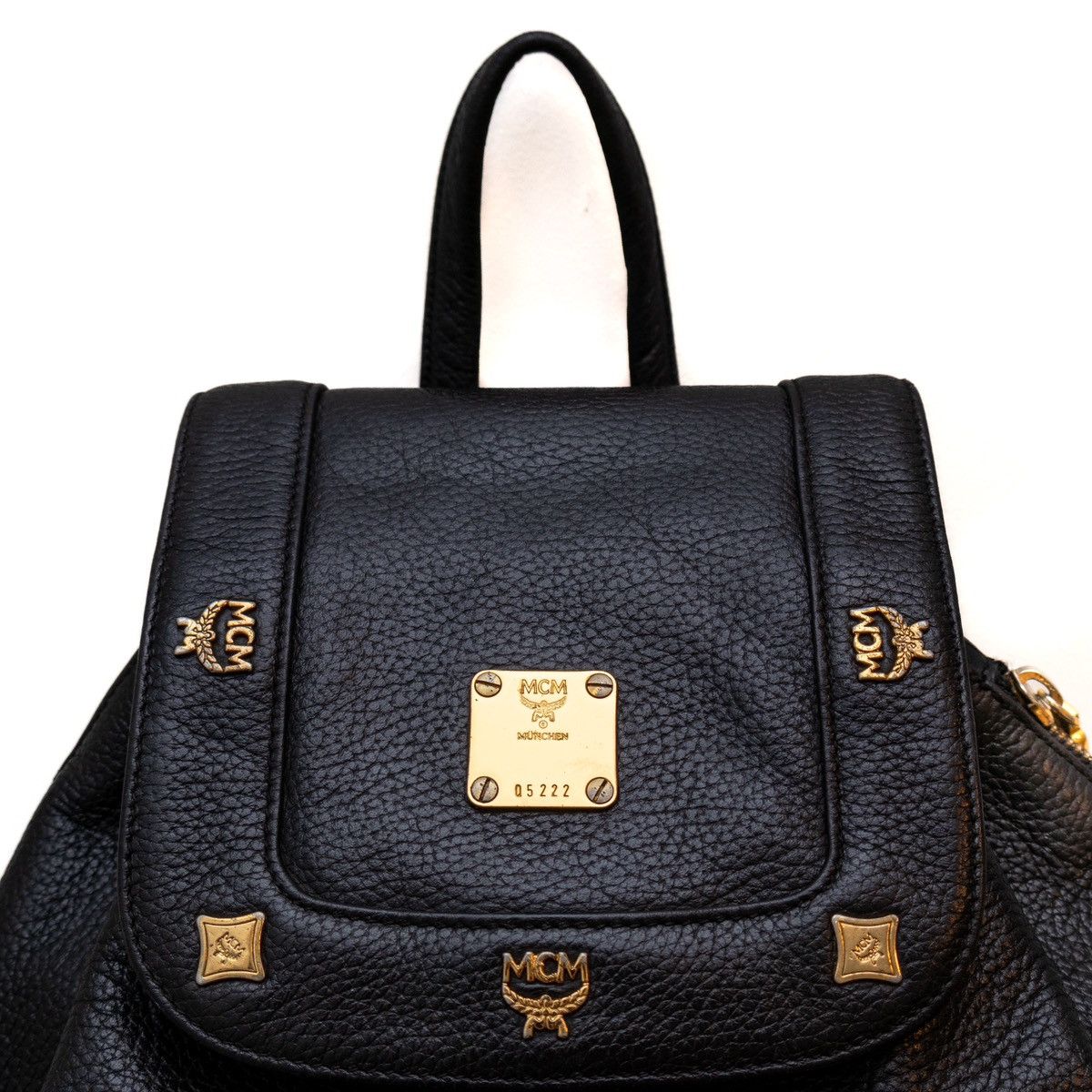MCM × Vintage Vintage Authentic MCM Black Leather Backpack Germany Medium Size ONE SIZE - 6 Thumbnail
