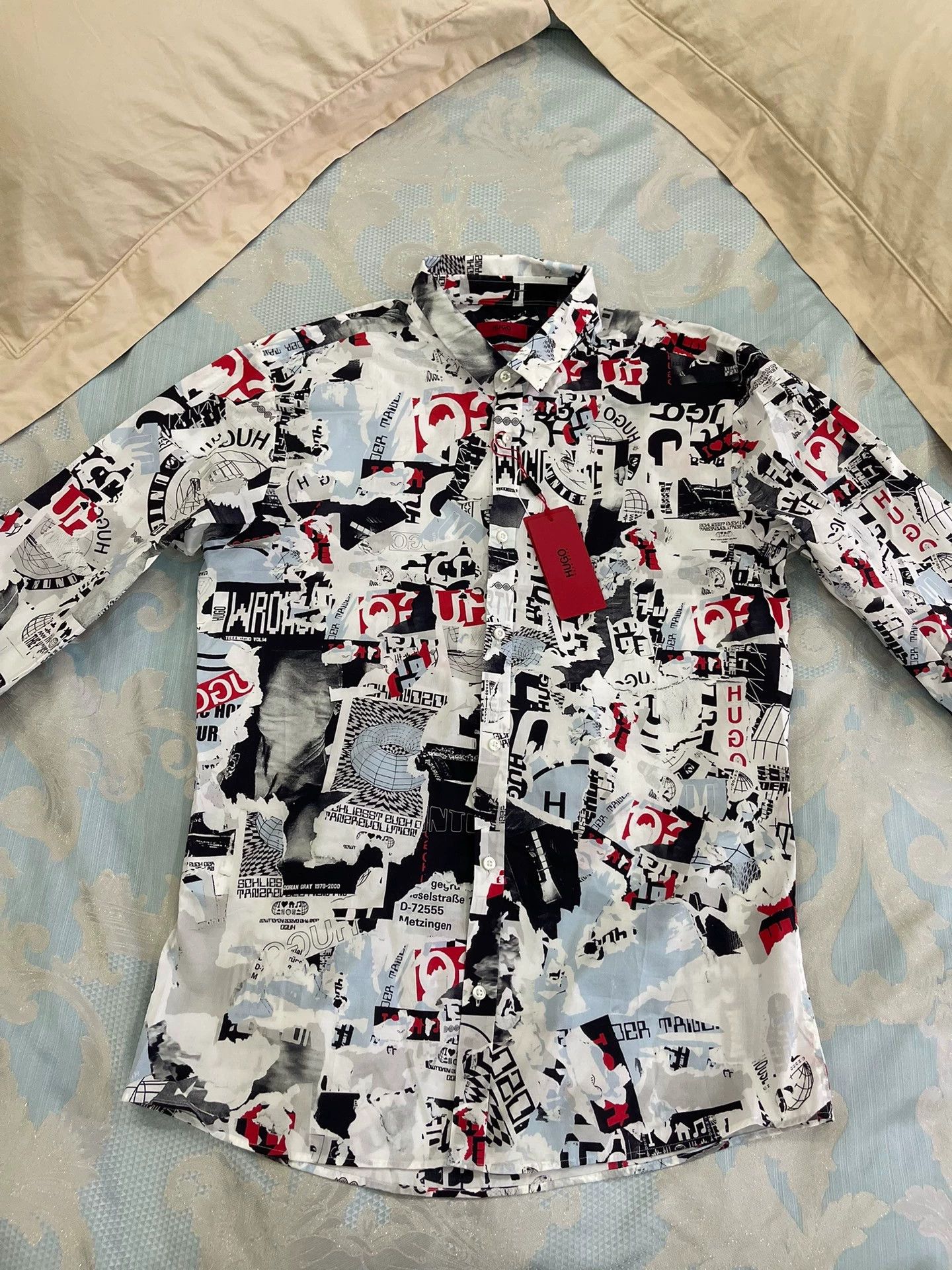 Hugo Boss BOSS Printed Cotton Shirt L New With Tags Size US L / EU 52-54 / 3 - 2 Thumbnail