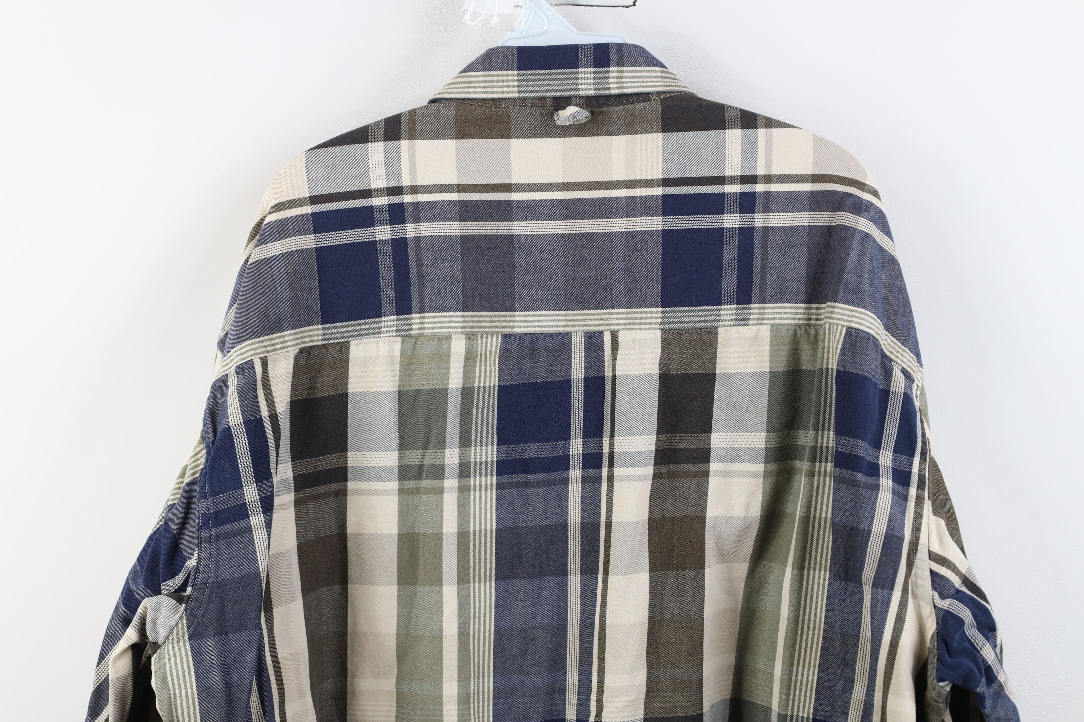 Vintage Vintage 90s Streetwear Twill Collared Button Shirt Plaid Size US XL / EU 56 / 4 - 10 Thumbnail