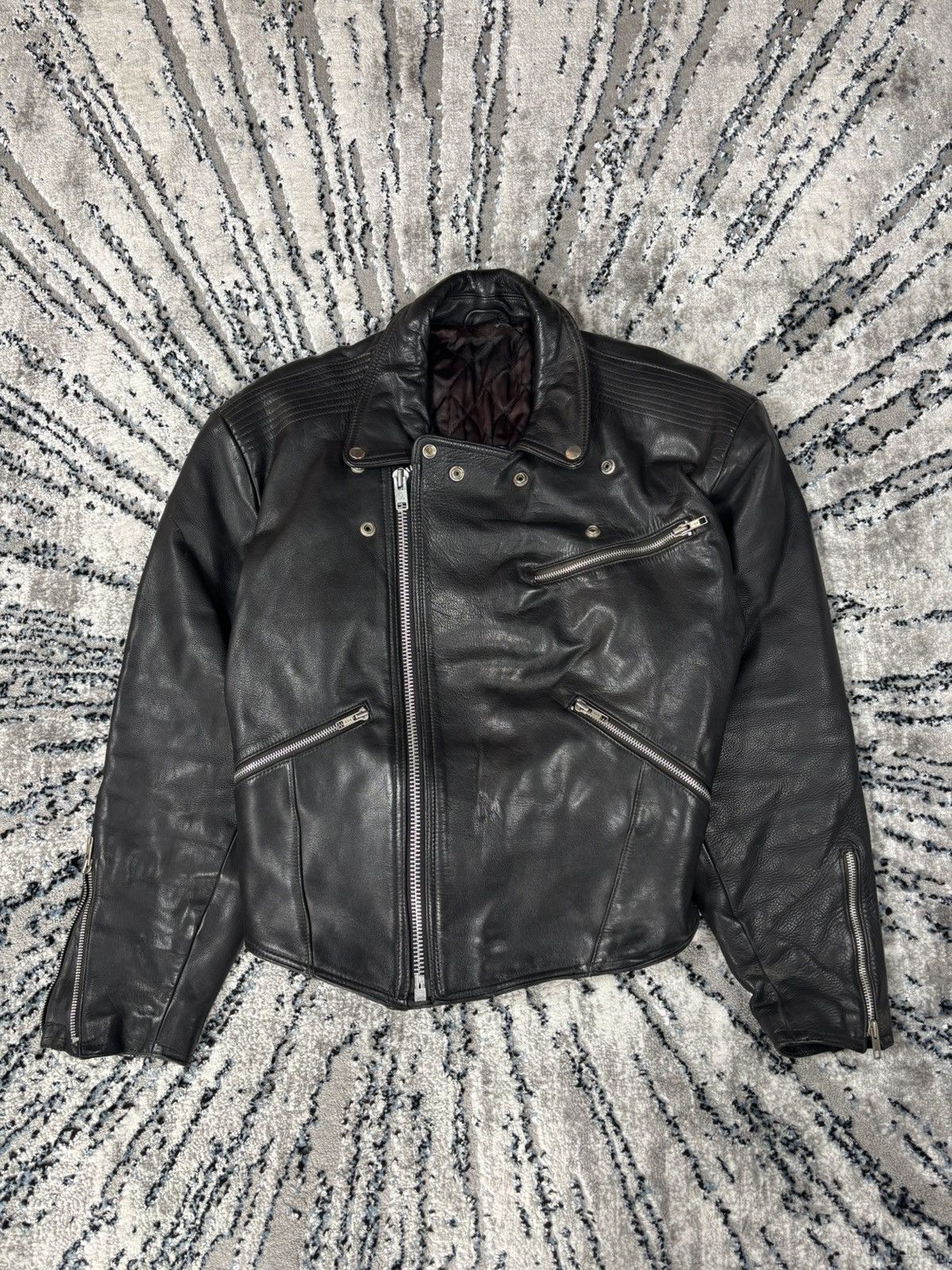 Genuine Leather × Vintage Vintage the genuine leather Ramones biker 90s rock metal Size US L / EU 52-54 / 3 - 2 Thumbnail