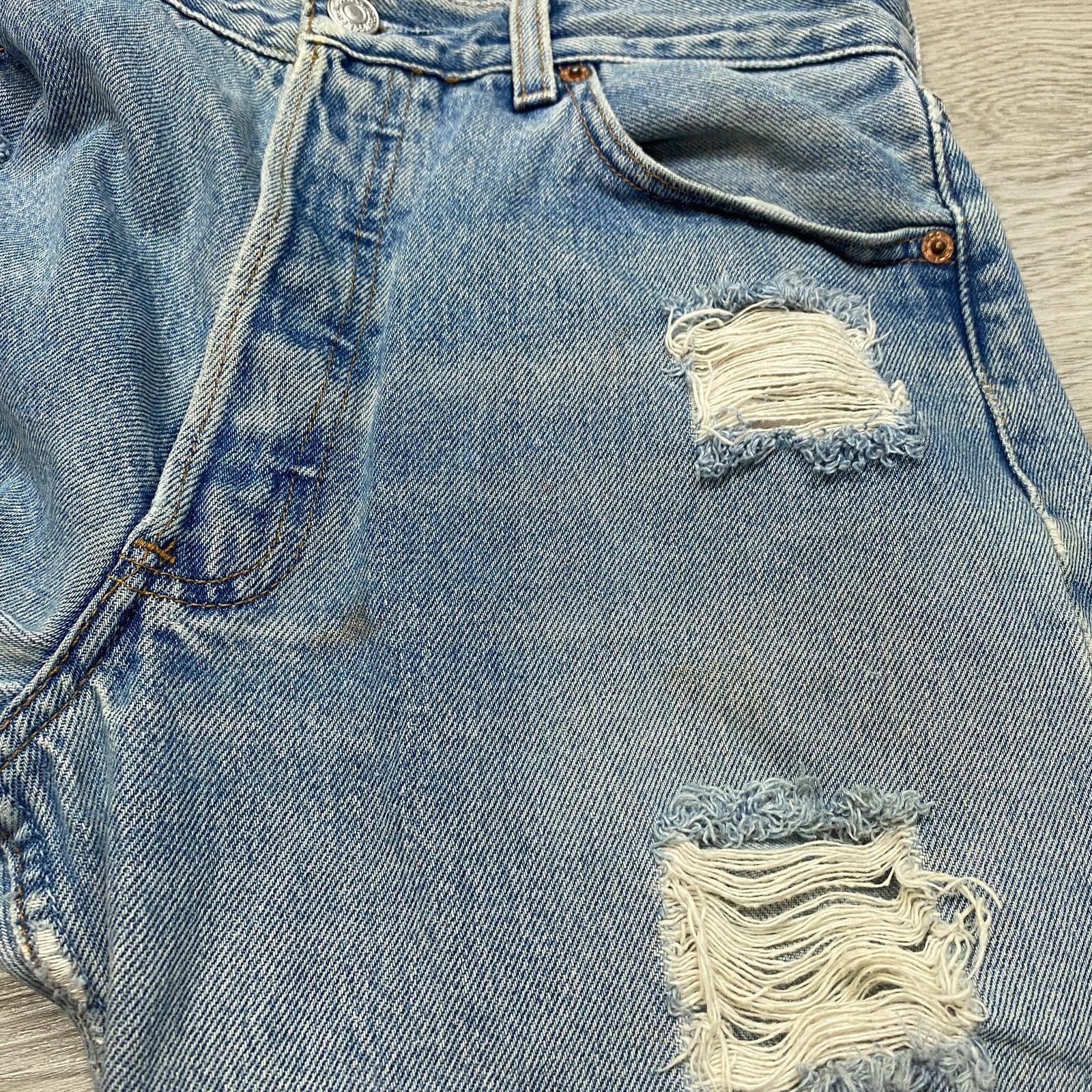 Levi's × Vintage Vintage Y2K Levi's 501 Distressed Straight Leg Jeans 30x30 Size US 30 / EU 46 - 11 Thumbnail