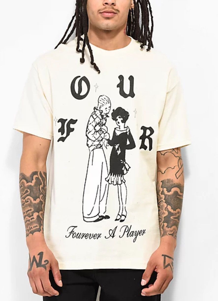 4HUNNID 4 Hunnid YG Fourever A Player Four Graphic Natural T-Shirt Size US M / EU 48-50 / 2 - 1 Thumbnail