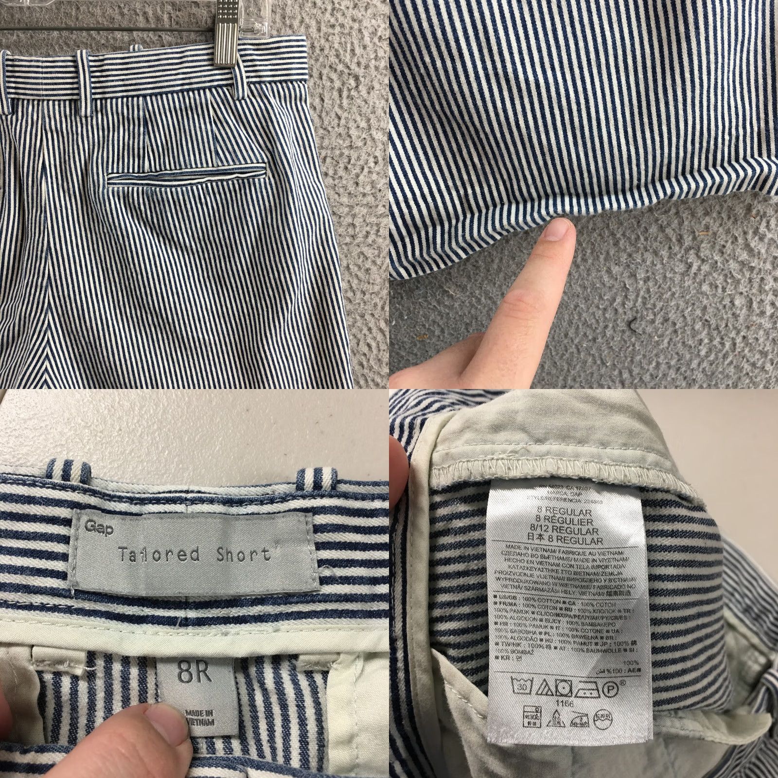 Gap Gap Chino Shirt Womens 8 Blue White Striped Mid Rise Zip Size 30" / US 8 / IT 44 - 9 Thumbnail