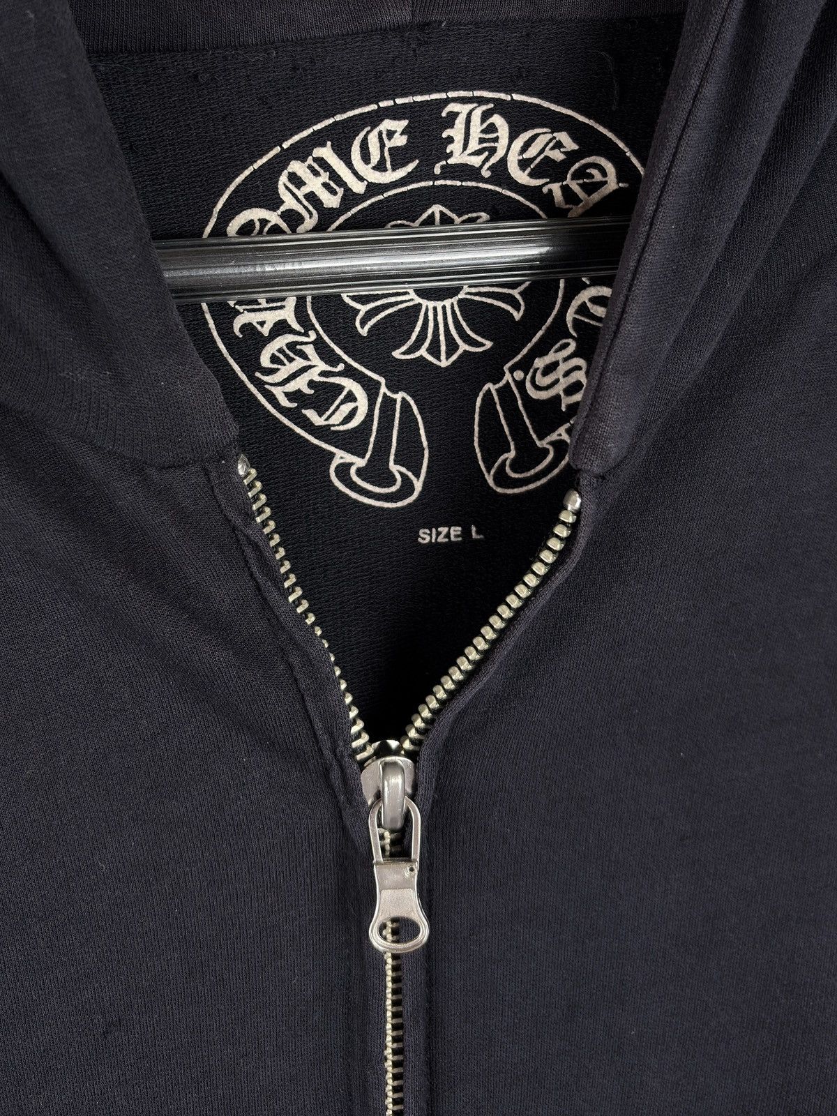 Chrome Hearts Chrome Hearts Vintage Plus Cross Zip Up Jersey Hoodie Size US L / EU 52-54 / 3 - 6 Thumbnail