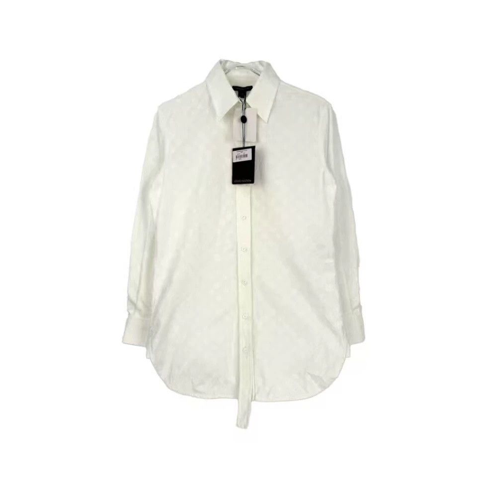 Louis Vuitton LV White Logo Pattern Button-Up Shirt - dmc Size US XS / EU 42 / 0 - 1 Thumbnail