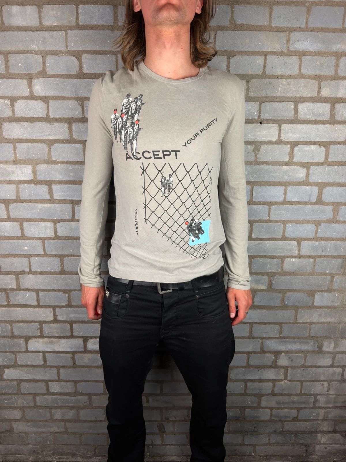 トップス raf simons long sleeve archive Raf Simons Raf by Raf Simons archive 2000's slim fit long sleeve