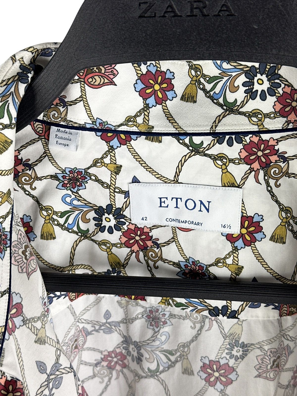Eton Eton Contemporary Floral Print Long Sleeve Button Up Shirt Size US L / EU 52-54 / 3 - 5 Thumbnail