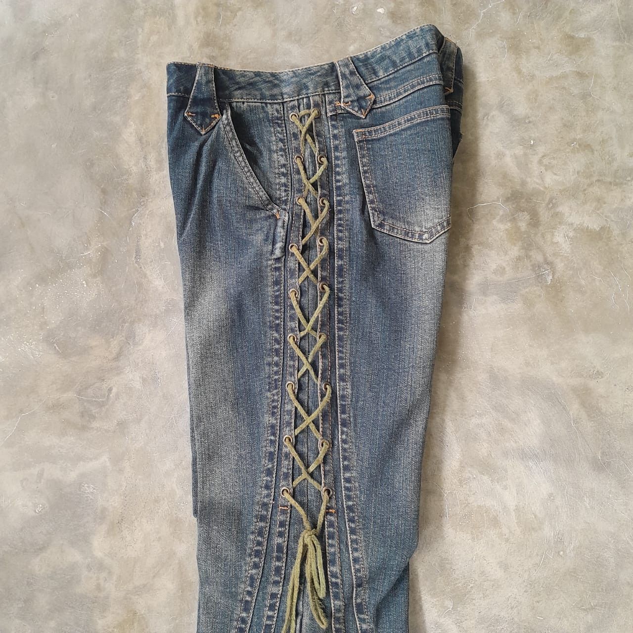 Japanese Brand Y2K Browd Win Lace up Flare Jeans Size 27 Size 27" / US 4 / IT 40 - 7 Thumbnail