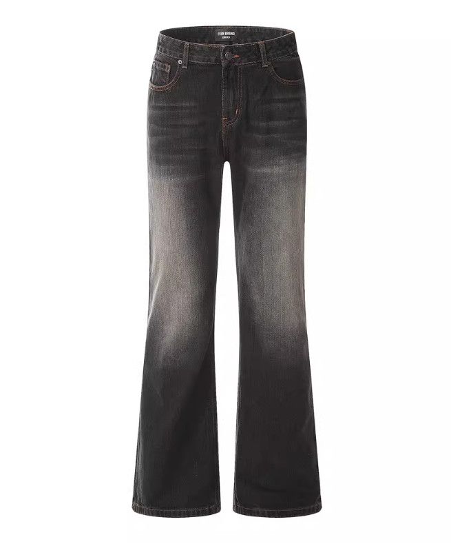 Japanese Brand Men's hippie loose color-blocked washed flared jeans Size US 32 / EU 48 - 1 Thumbnail