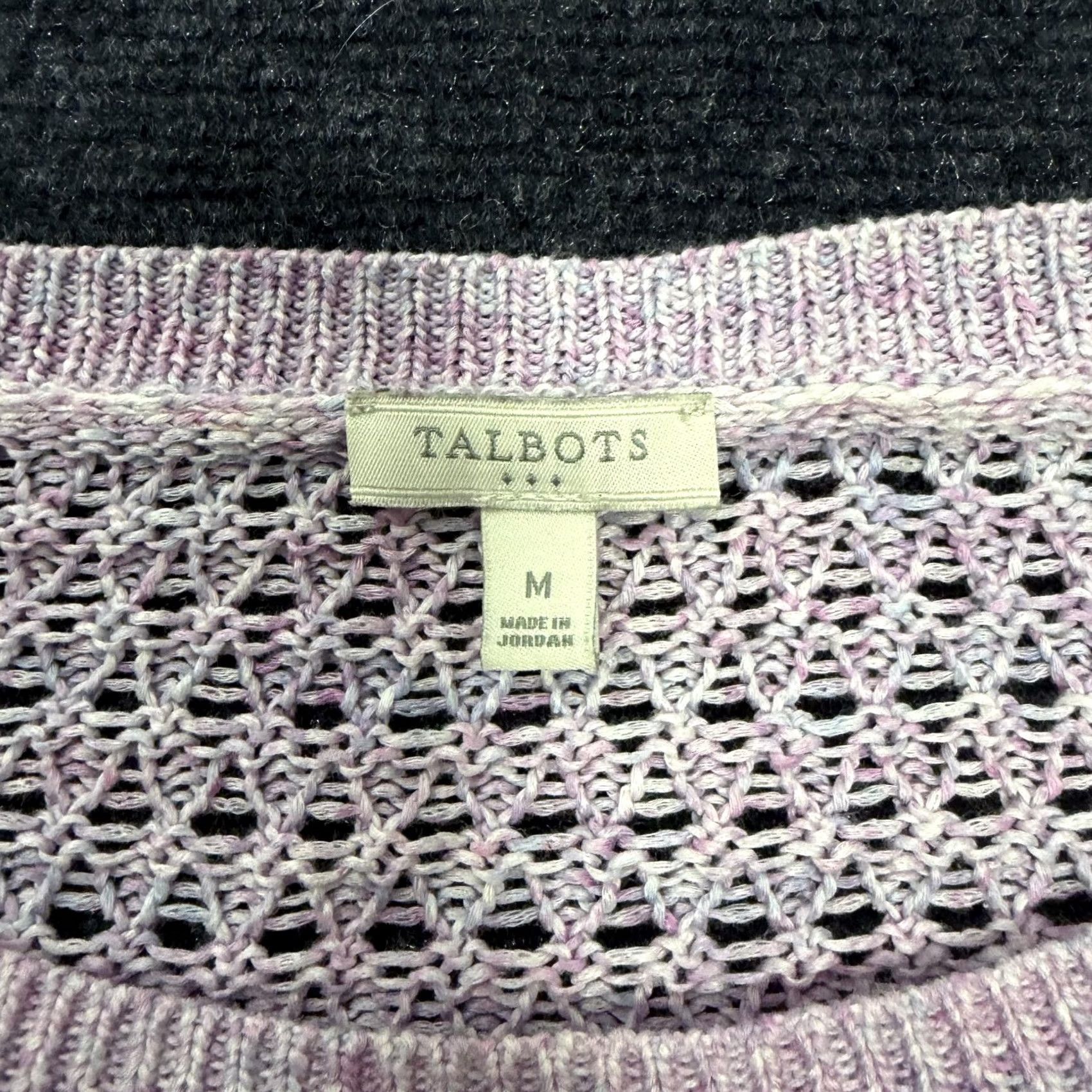 Talbots Talbots Sweater Womens Medium Purple Crew Neck Open-Knit Lightweight Pullover Size M / US 6-8 / IT 42-44 - 3 Thumbnail