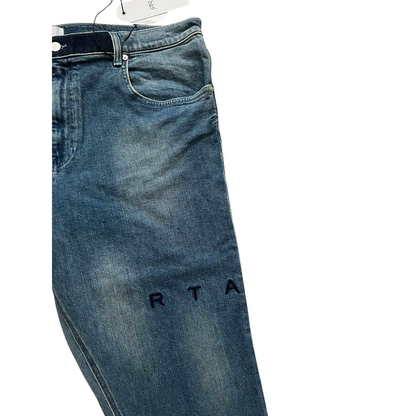 Rta RtA Mens Logo High Rise Slim Fit Blue Jeans Size 40/32 Size US 40 / EU 56 - 3 Thumbnail