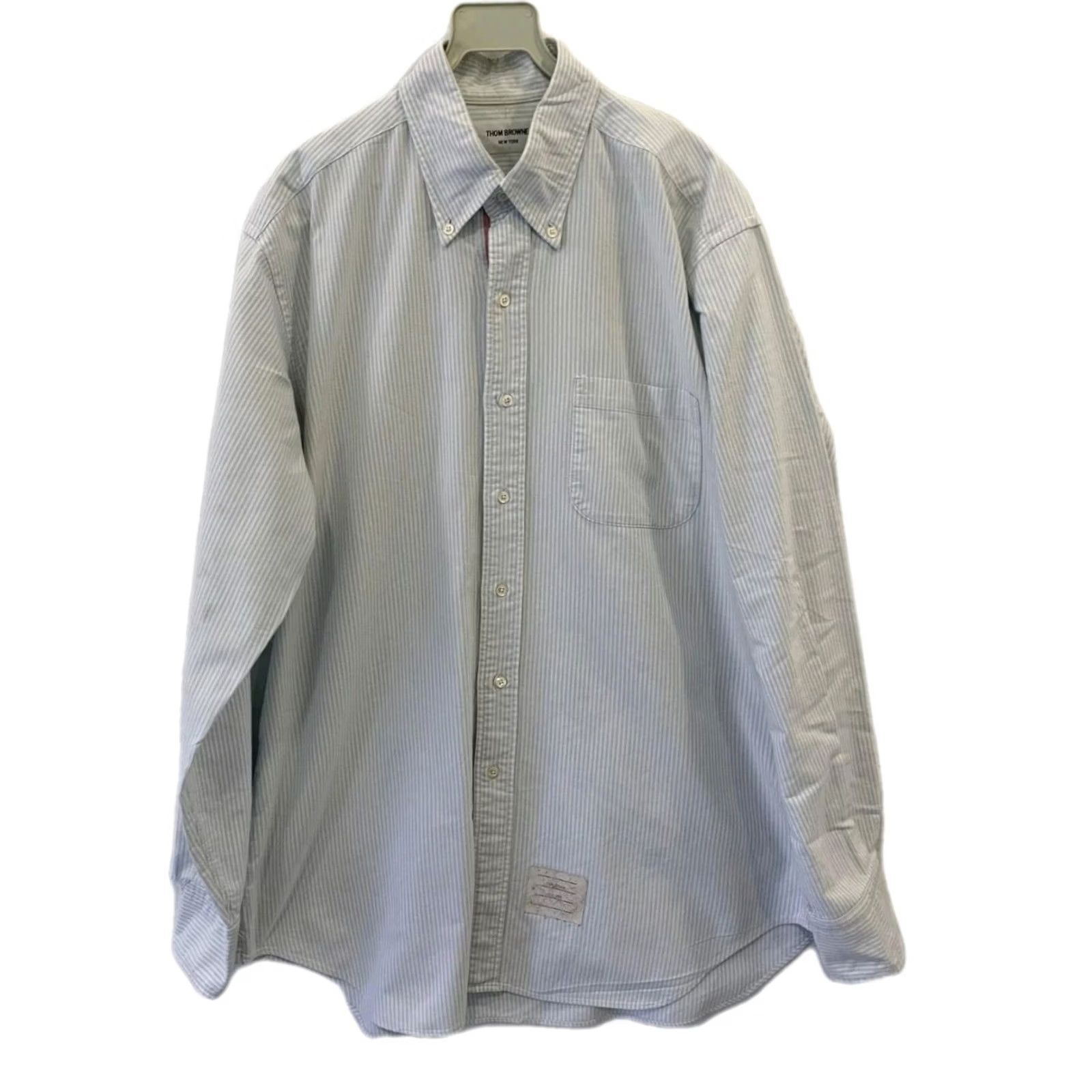 Thom Browne Thom Browne Button-Down Oxford Stripe Shirt Men’s XL Made in USA Patch Logo #C2 Shirt Mens XL Blue Striped 100% cotton USA Patch Logo Size US XL / EU 56 / 4 - 2 Thumbnail