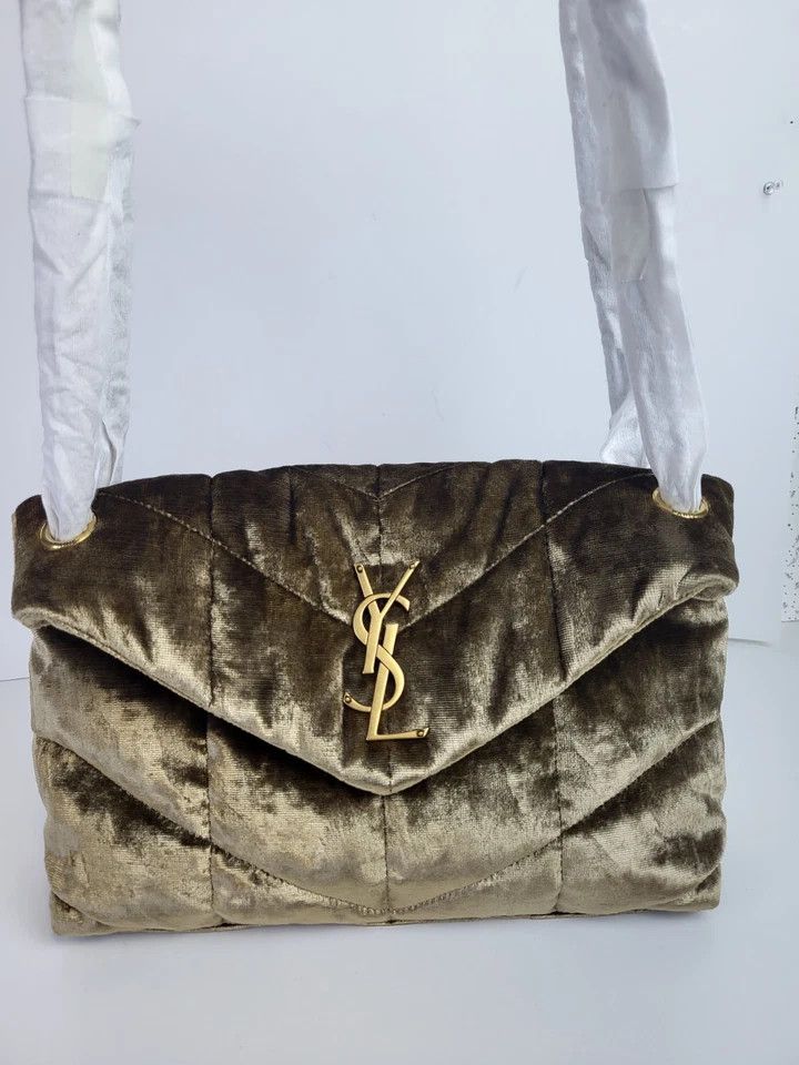 Yves Saint Laurent Saint Laurent Loulou Puffer Shoulder Bag in Quilted Velvet Size ONE SIZE - 1 Thumbnail
