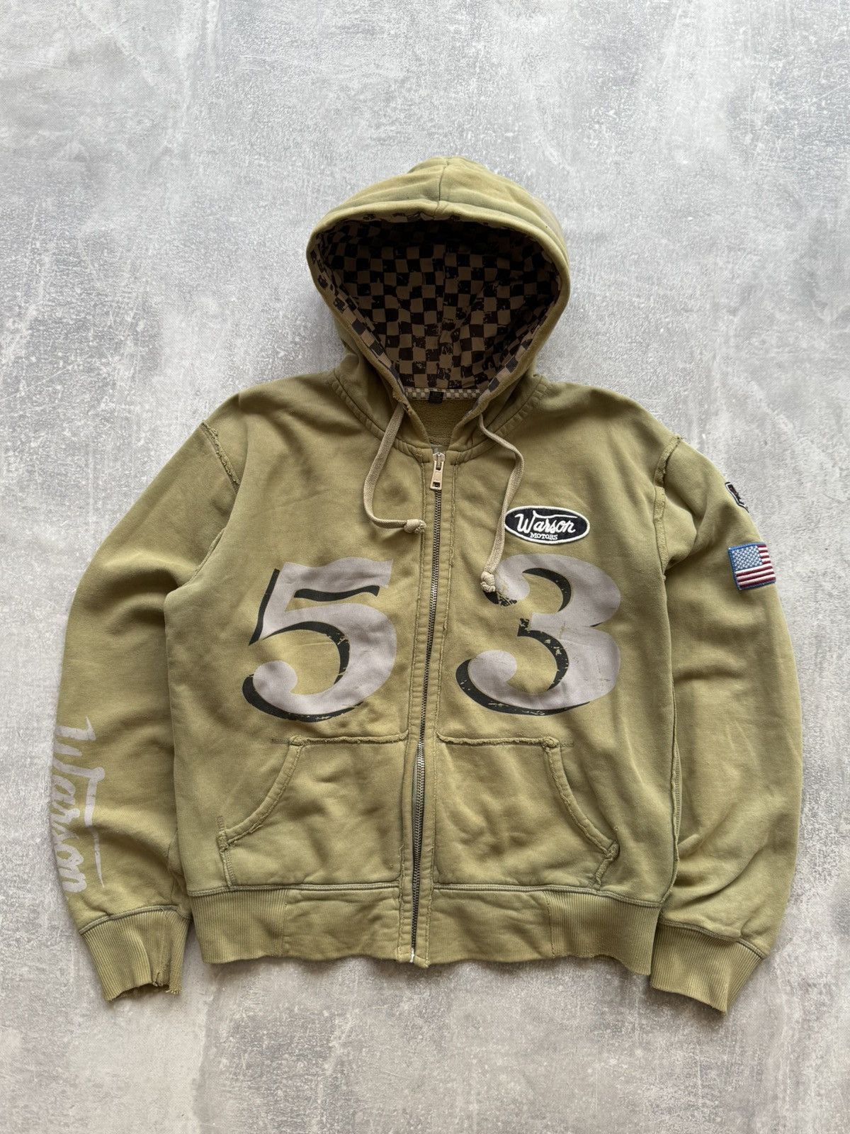 Vintage VintageTrashed Warson Motors Zip Hoodie Racing Mechanic Size US M / EU 48-50 / 2 - 1 Thumbnail