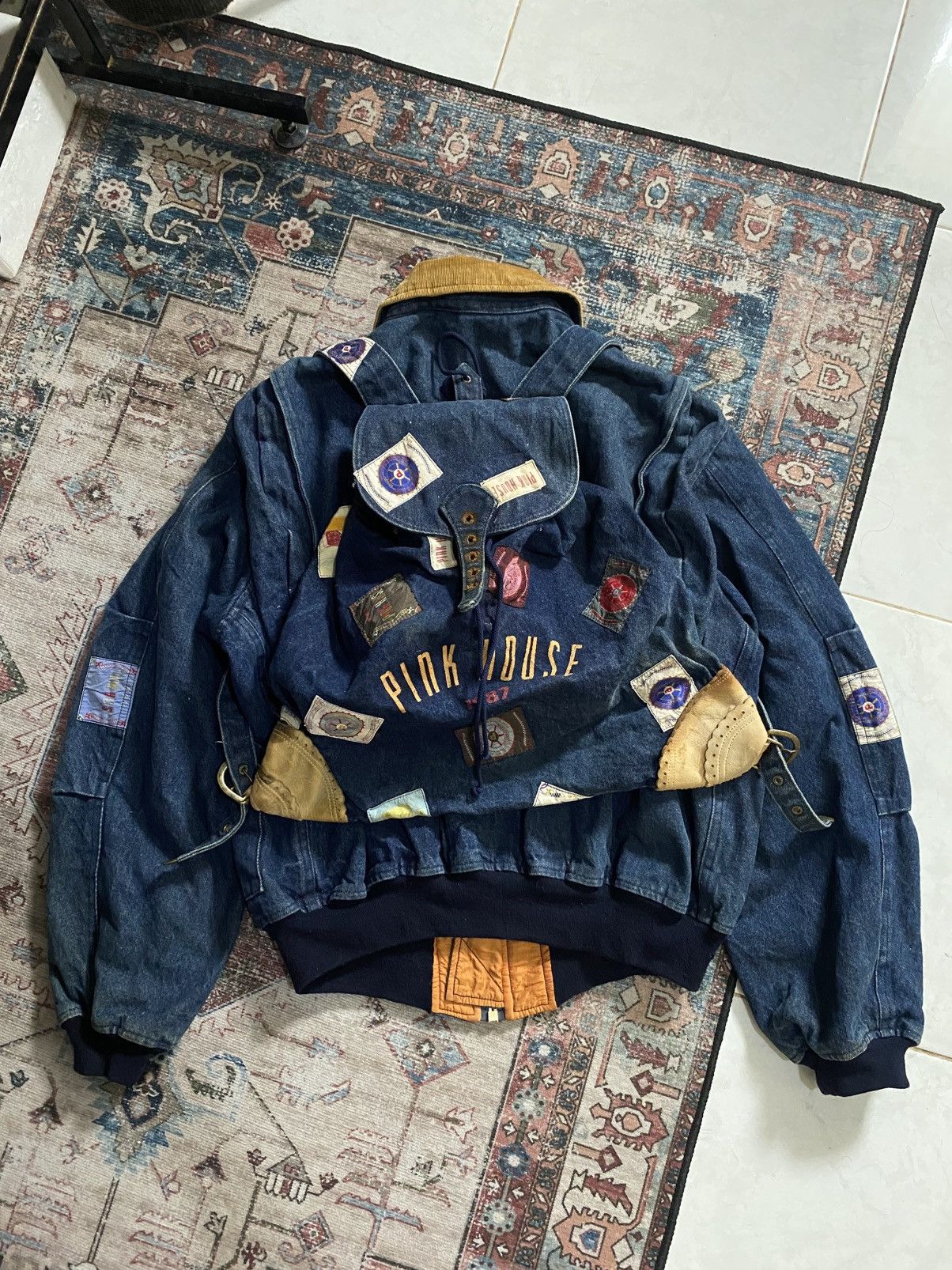 Pink House 🔥VERY RARE🔥 Pink House Backpack Bombers Jacket Size US L / EU 52-54 / 3 - 1 Thumbnail