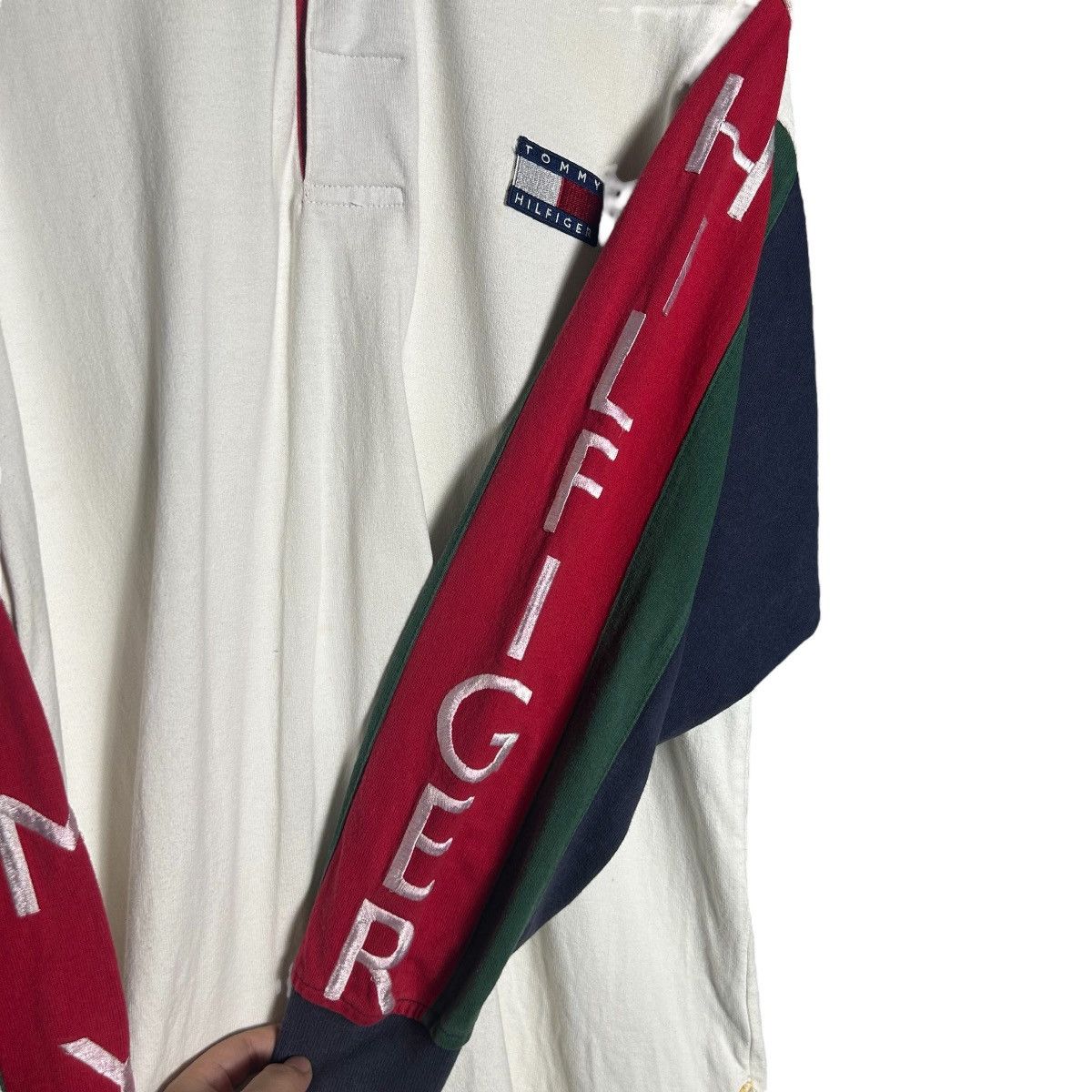 Tommy Hilfiger × Vintage Vintage 90s Tommy Hilfiger Big Logo Polo Shirt Size US M / EU 48-50 / 2 - 5 Thumbnail