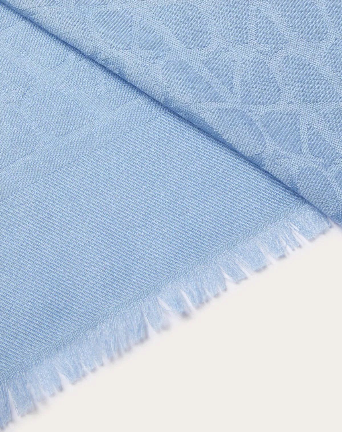 Valentino oc11z0725 Size:OS/Iconographe Wool And Silk Shawl in Blue Size ONE SIZE - 3 Thumbnail