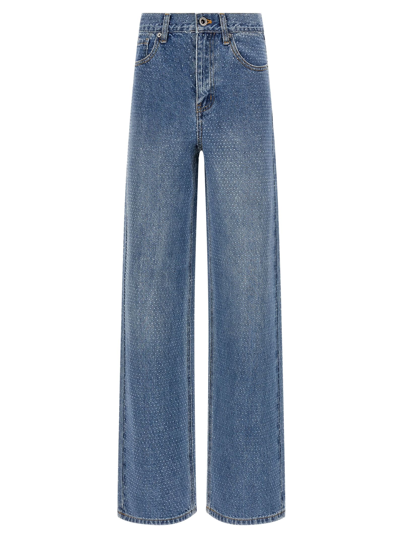 Self-Portrait 'Rhinestone Denim Straight Leg' jeans Size 26" / US 2 / IT 38 - 1 Thumbnail