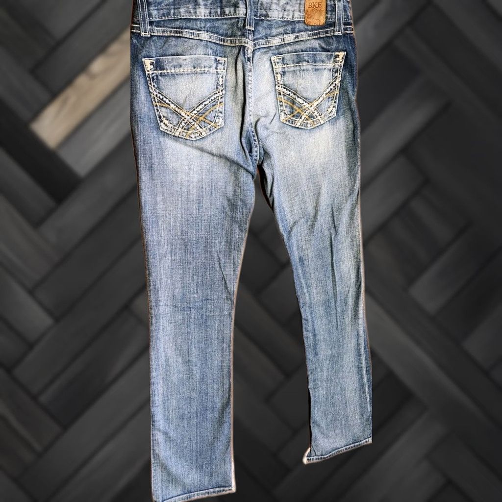 Vintage BKE SIERRA BOOT Denim Jeans Size 27 Womens Blue Distressed Bootcut Regular Rise 28x35.5 5-Pocket Style Vintage No Size 27" / US 4 / IT 40 - 1 Thumbnail