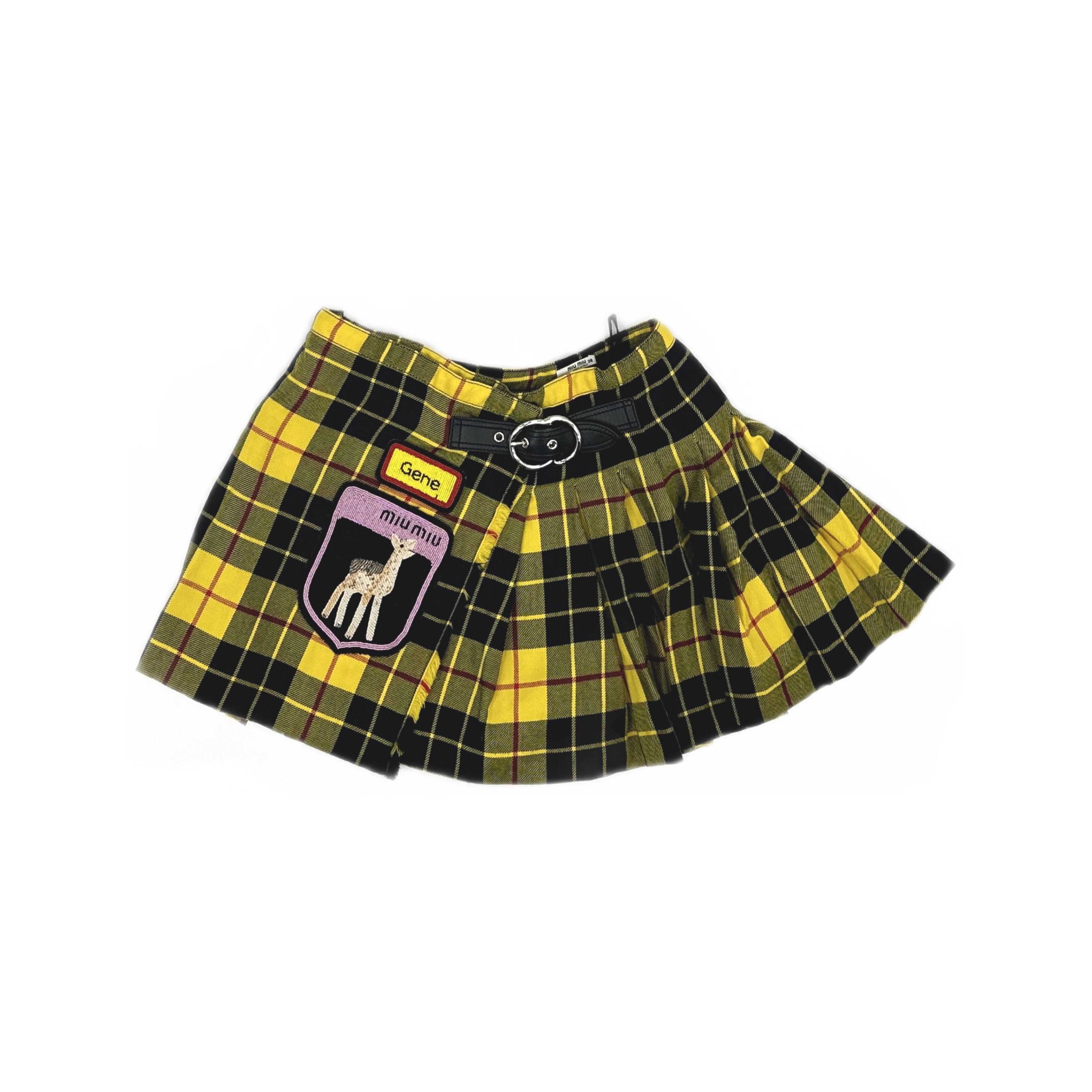 Miu Miu Miu Miu Plaid Deer Patch Mini Skirt Size 38 Size 26" / US 2 / IT 38 - 1 Thumbnail