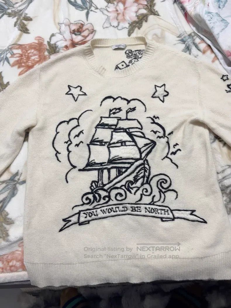 Valentino Valentino Embroidery style graffiti sweater Size XL / US 12-14 / IT 48-50 - 1 Thumbnail
