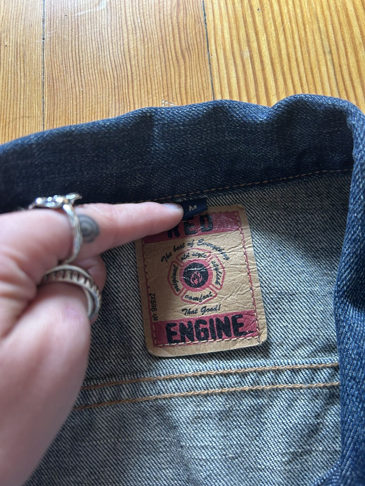 Other Cropped Vintage Red Engine Demin Jacket Size M / US 6-8 / IT 42-44 - 3 Thumbnail