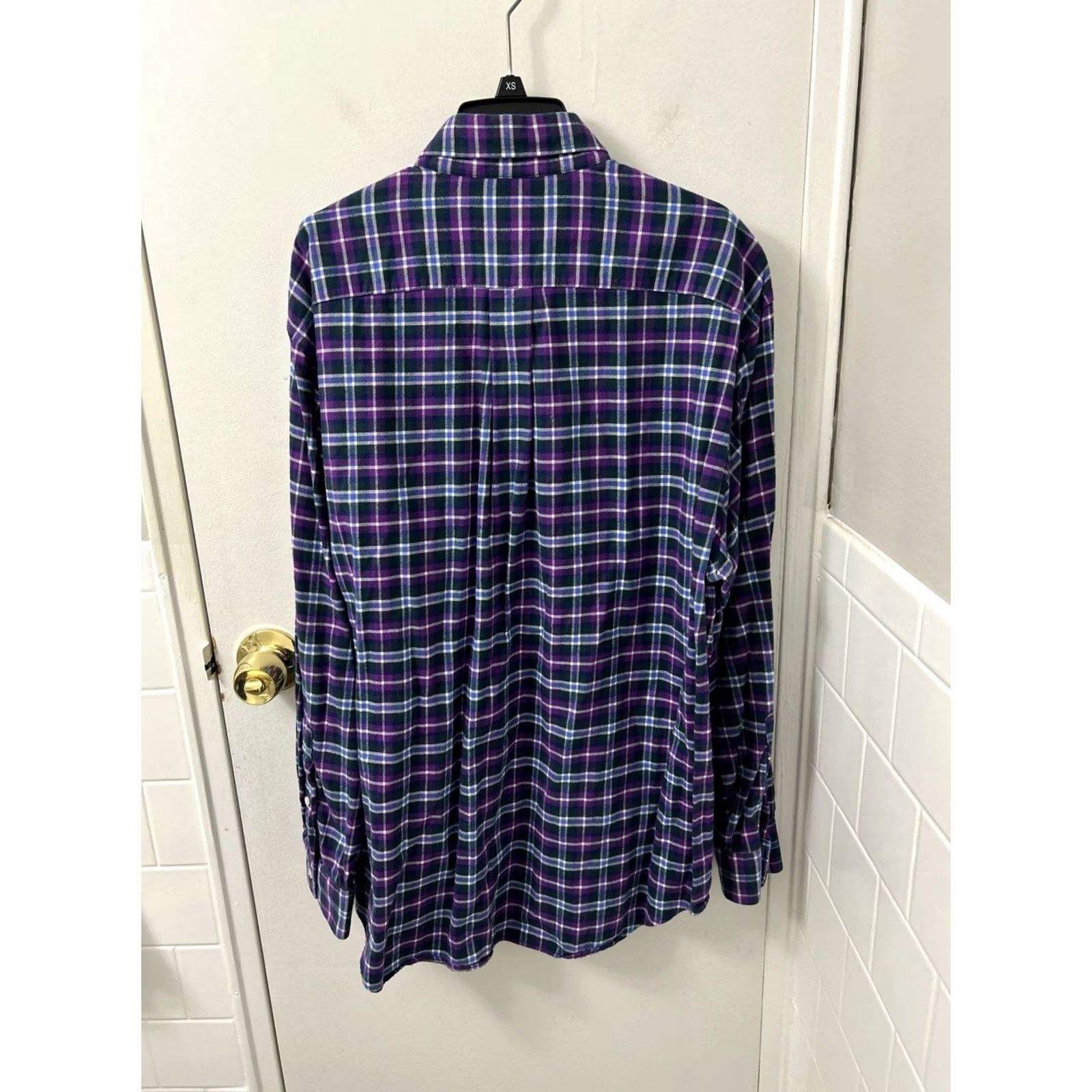 Vineyard Vines Vineyard Vines Whale Shirt Mens L Purple Green Plaid Button-Down L/S Cotton Flannel Pocketed Top Size US L / EU 52-54 / 3 - 7 Thumbnail