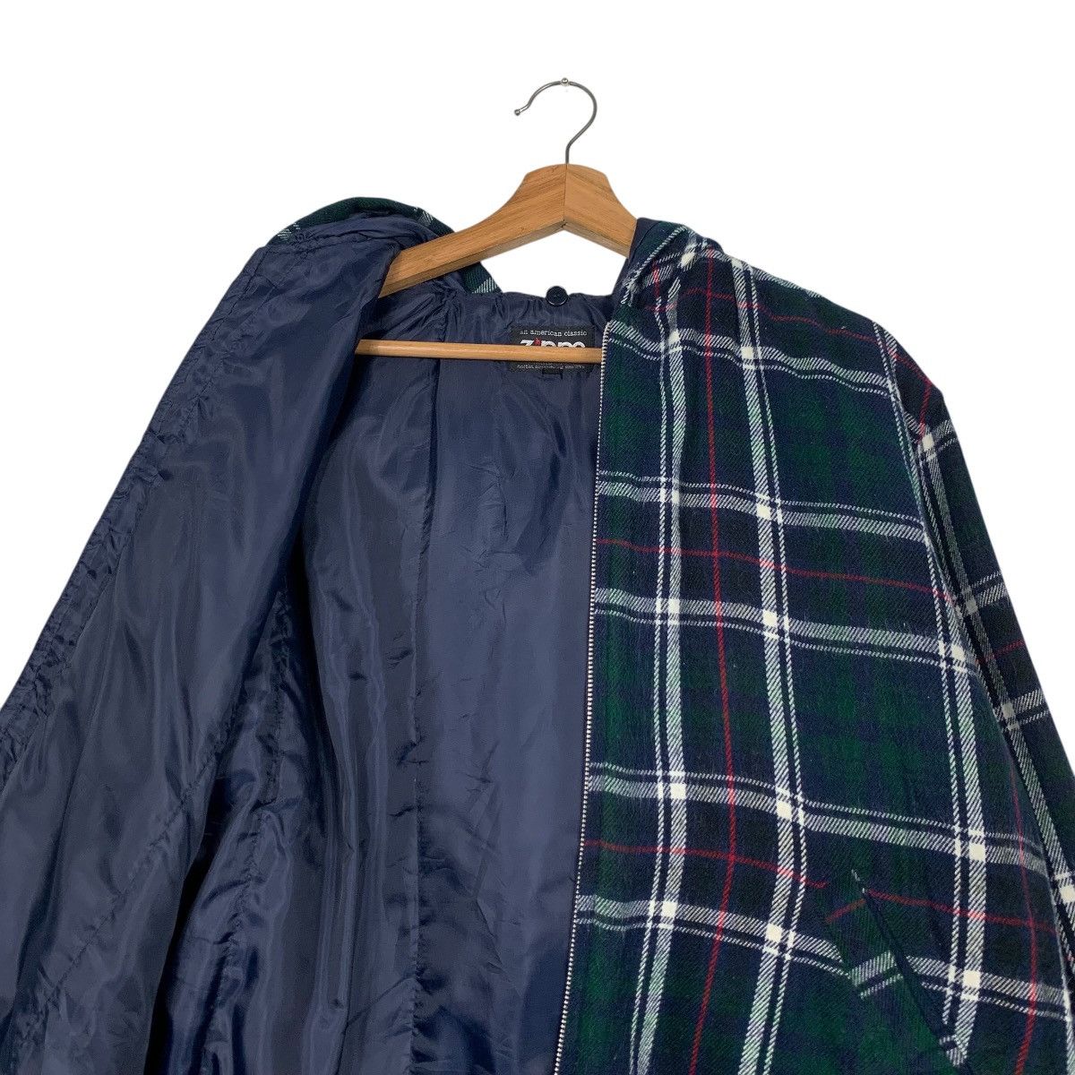 Vintage ZIPPO Green Checked Zipper Hoodie Jacket #2262-C100 Size US L / EU 52-54 / 3 - 11 Thumbnail