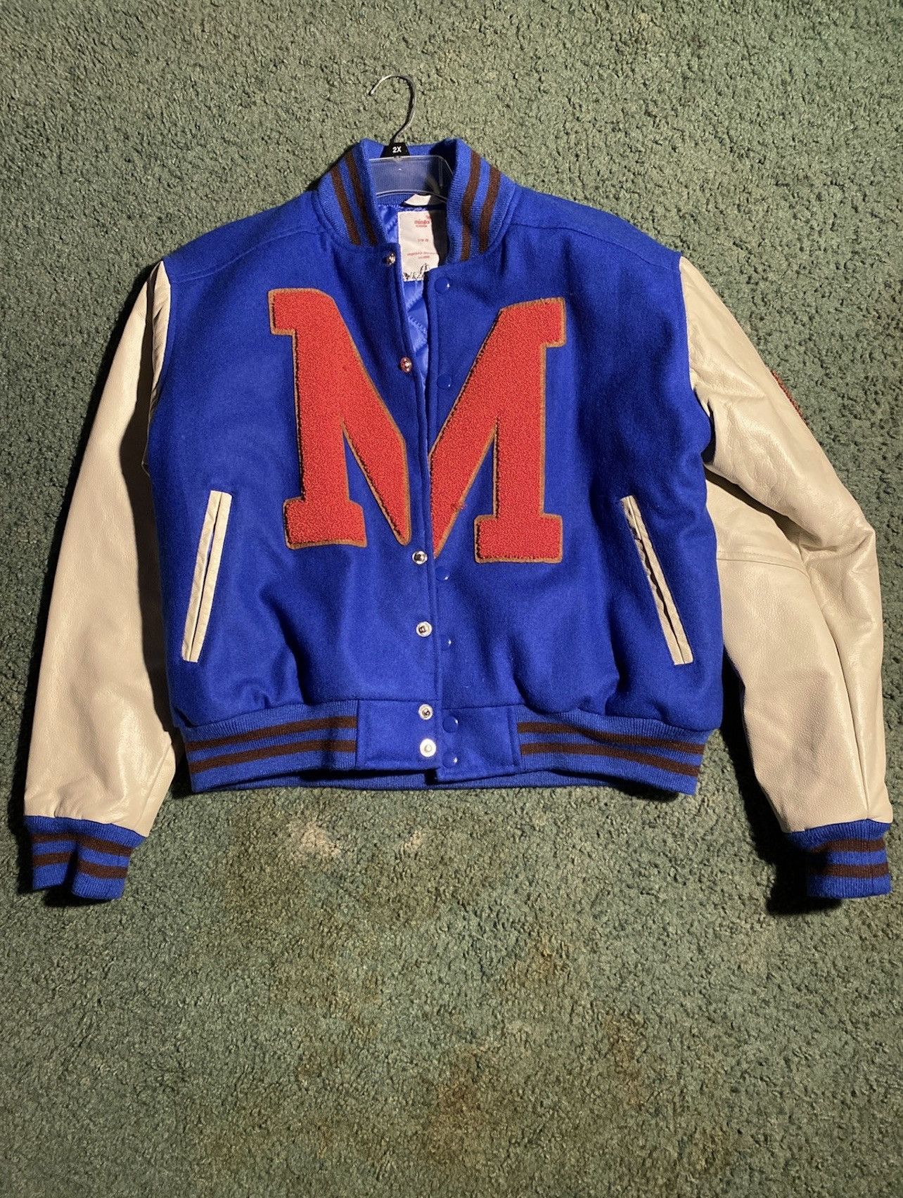 image of Varsity Jacket x Vintage Mingo Letterman Jacket (Blue), Men's (Size Small)