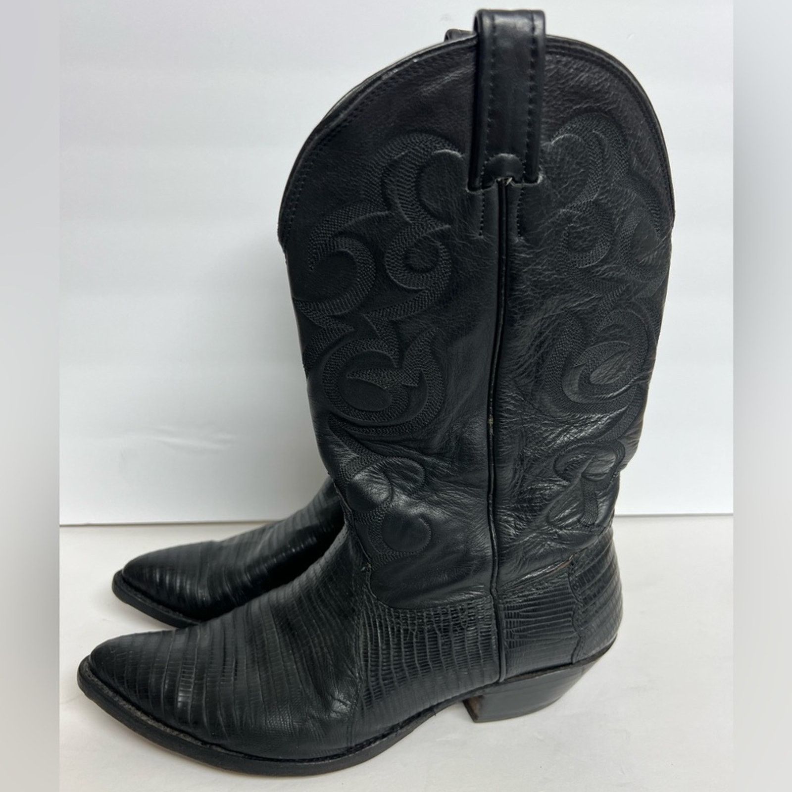 VINTAGE MENS NOCONA COWBOY LIZARD SKIN BOOTS MADE IN USA