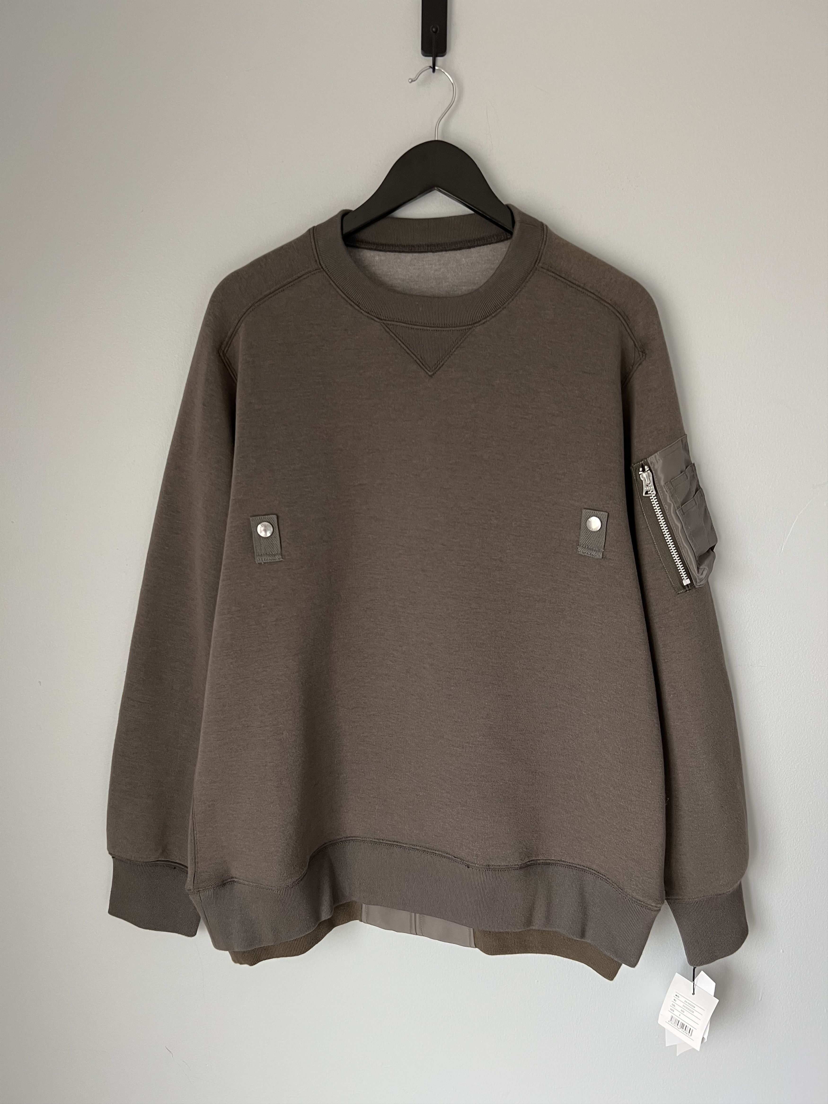 Sacai Sacai Layered Sponge Sweatshirt in Brown Size US L / EU 52-54 / 3 - 1 Thumbnail