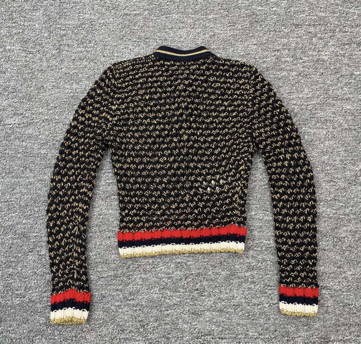 Gucci Gucci Striped Hollowed-out Tweed Jacket K12 Size S / US 4 / IT 40 - 2 Thumbnail