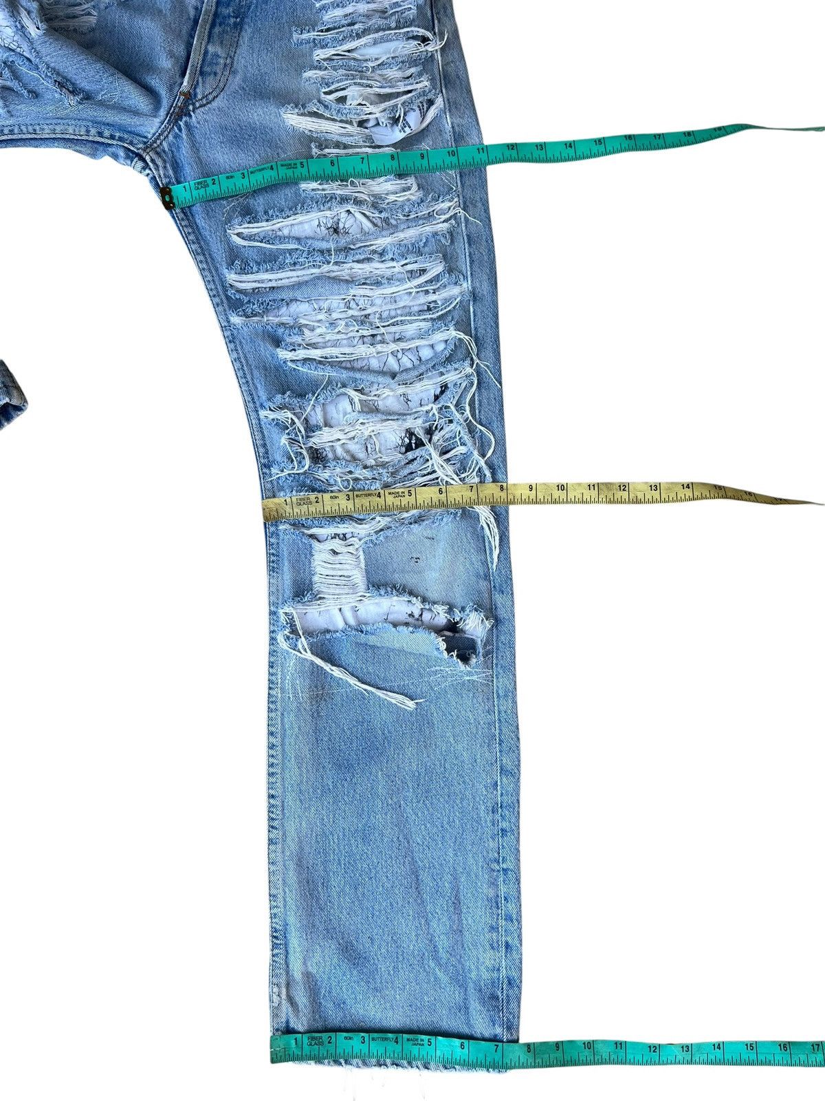 Vinti Andrews Vinti Andrews X Levi’s 501 Trashed Distressed Denim Jeans Size US 30 / EU 46 - 3 Thumbnail