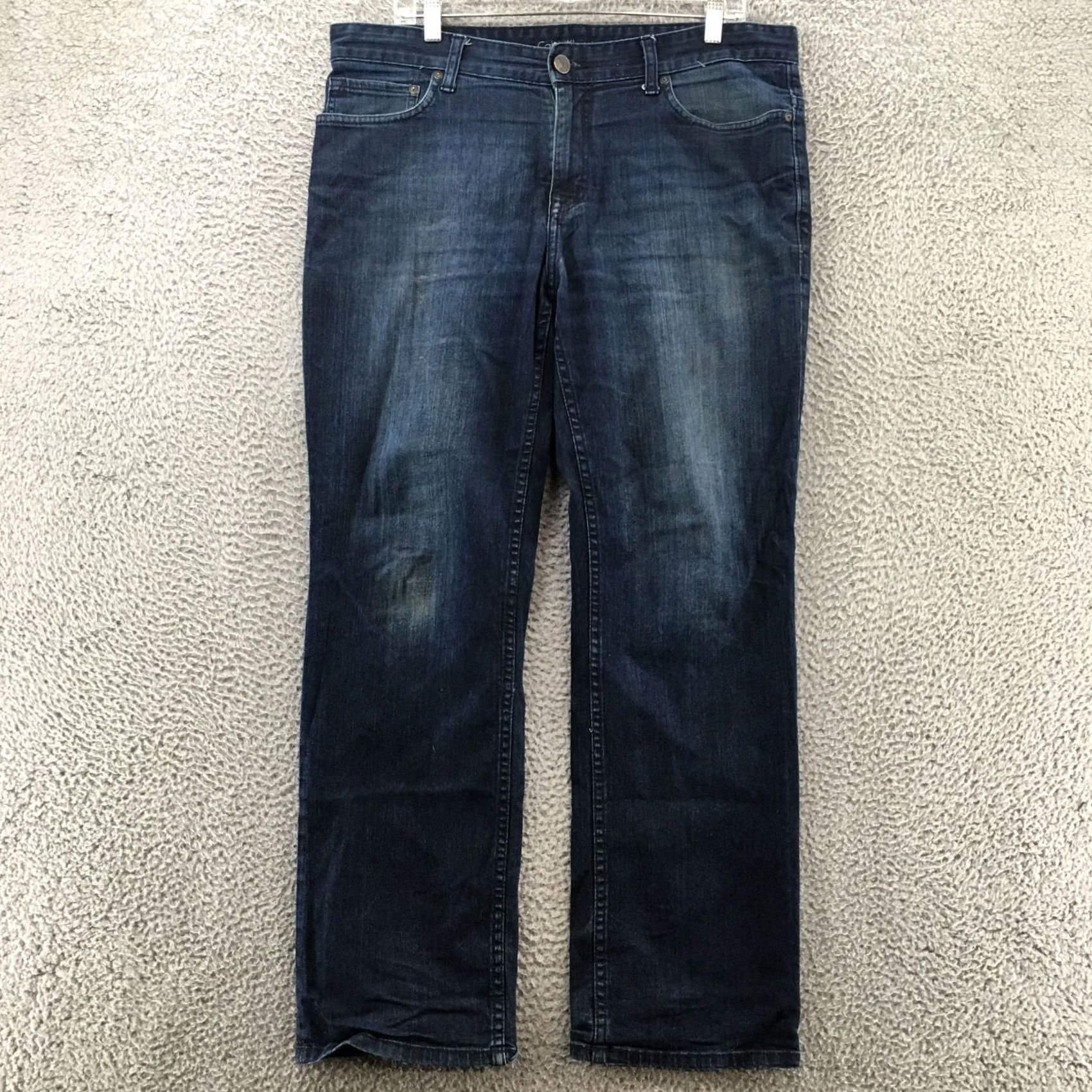 Calvin Klein Calvin Klein Jeans Mens 34/30 Straight Blue Denim Cotton Blend 5-Pocket Regular 38x29 Adults Mens Size US 34 / EU 50 - 2 Thumbnail