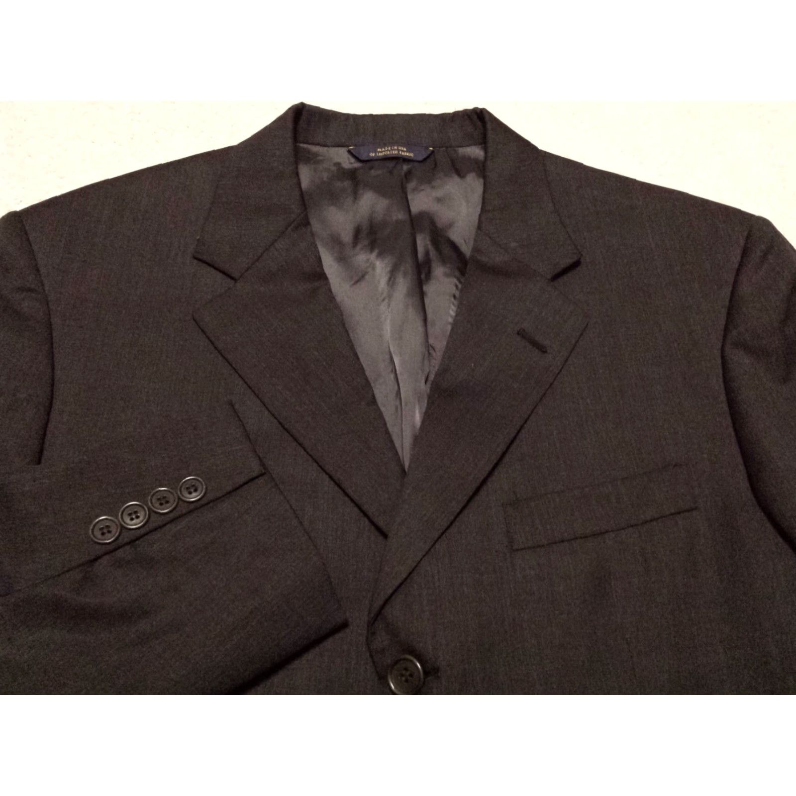 Brooks Brothers Brooks Brothers Blazer Mens 41R Long Gray Wool 3 Button Four-Button Sleeve Solid Front Casual Formal Coat Size US L / EU 52-54 / 3 - 2 Thumbnail