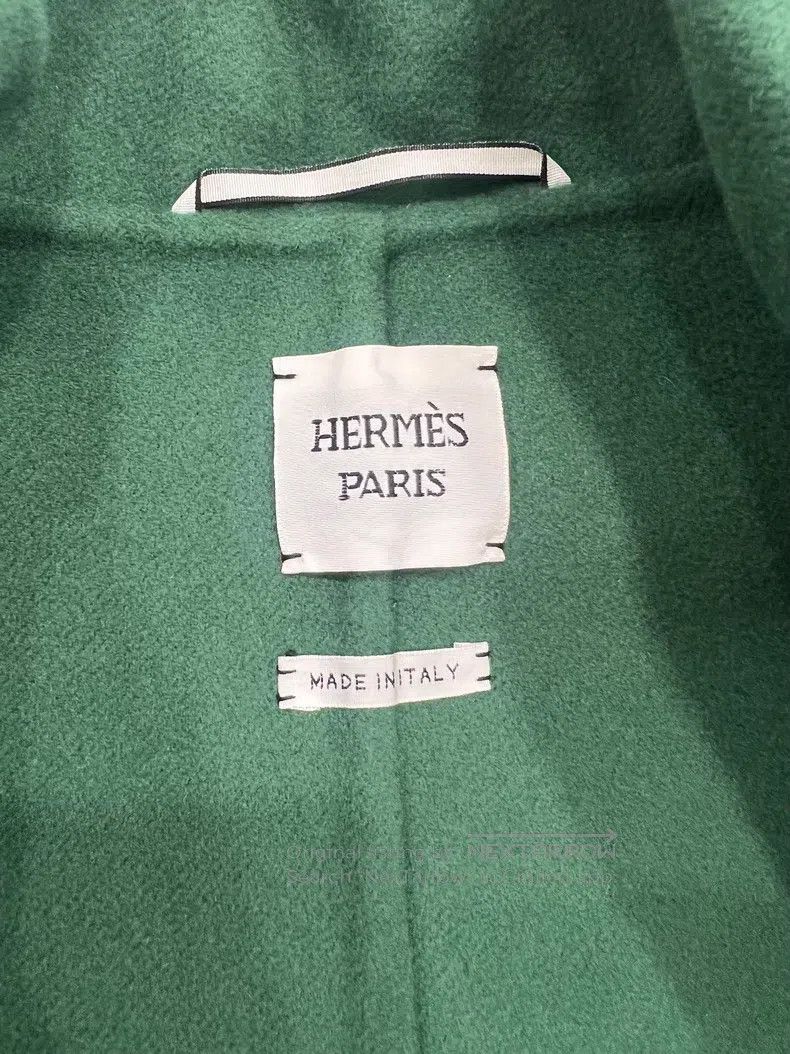 Hermes Hermes Green double-faced cashmere coat Size XS / US 0-2 / IT 36-38 - 4 Thumbnail