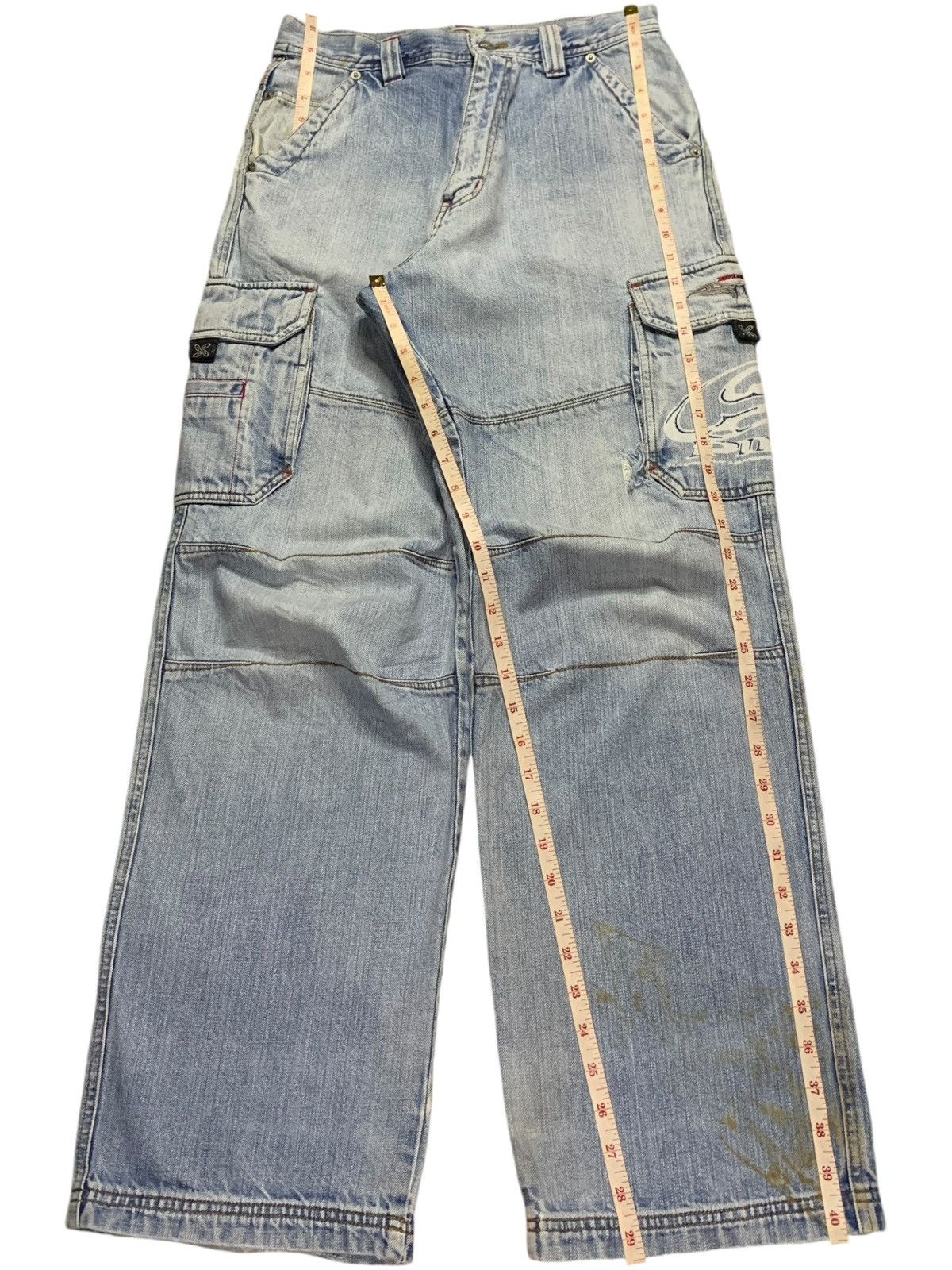 Japanese Brand Vintage Japanese Brand Faded Wash Baggy Cargo Jeans Size US 29 - 12 Thumbnail