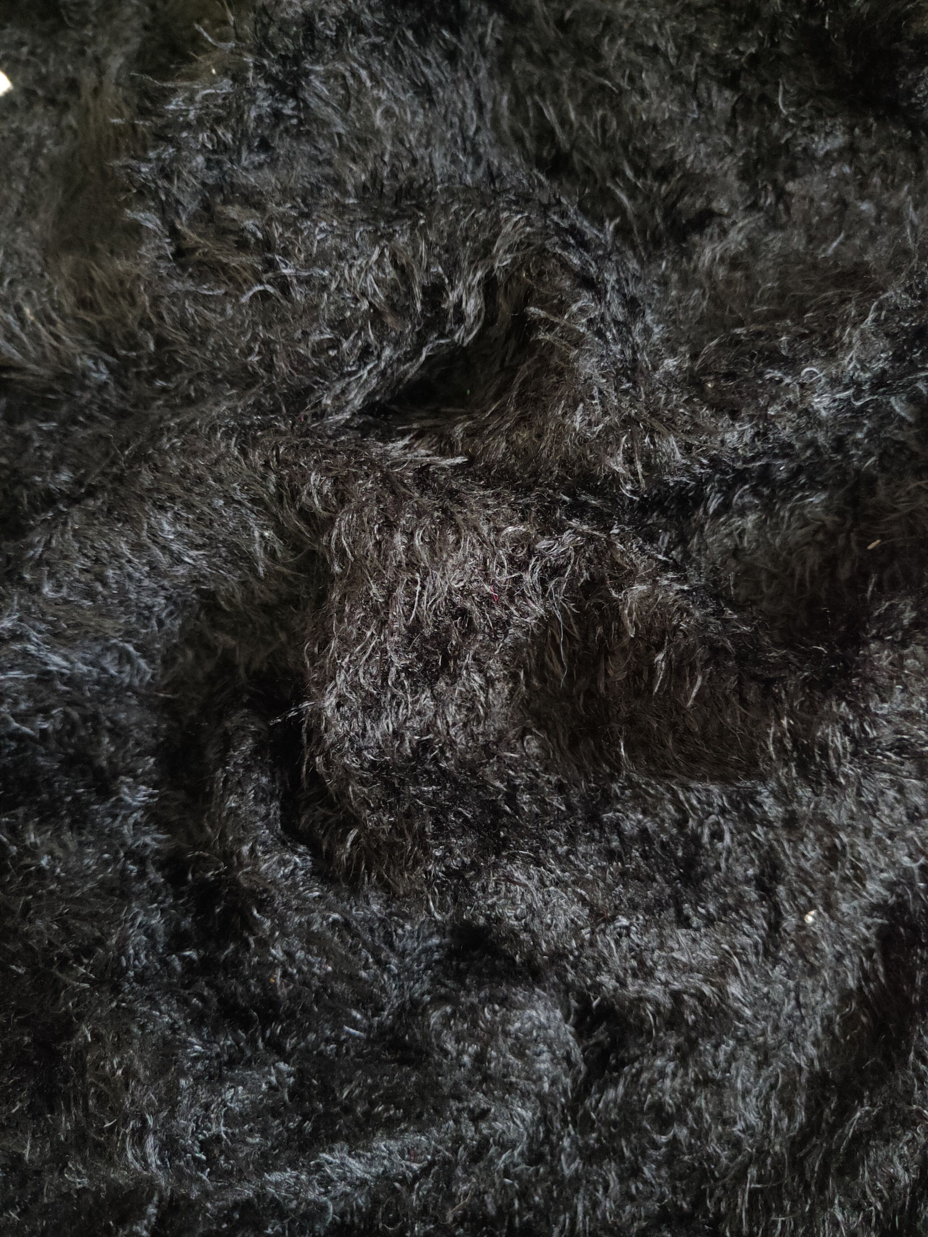 GU GU Black Shag Shaggy Fur Mohair Knitwear #S2171 Size L / US 10 / IT 46 - 10 Thumbnail
