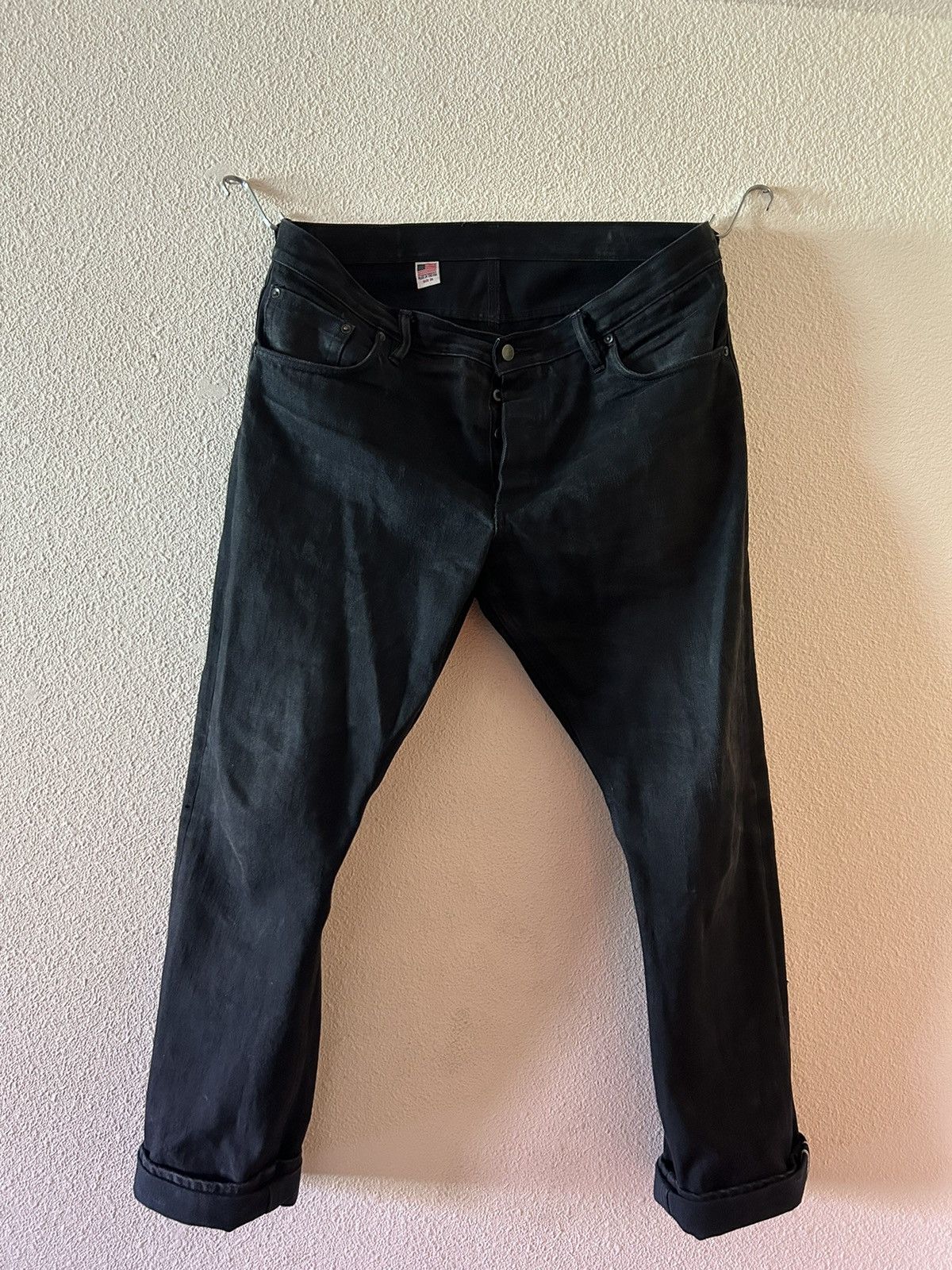 Image of Left Field NYC Greaser Black Maria Black Selvedge Size 38, Men's