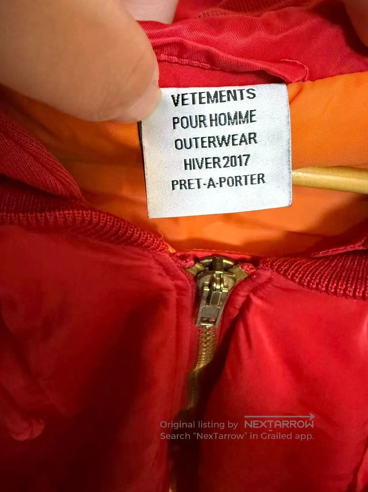 Vetements Vetements 2017 Red Hooded Bomber Jacket. Size US XS / EU 42 / 0 - 3 Thumbnail