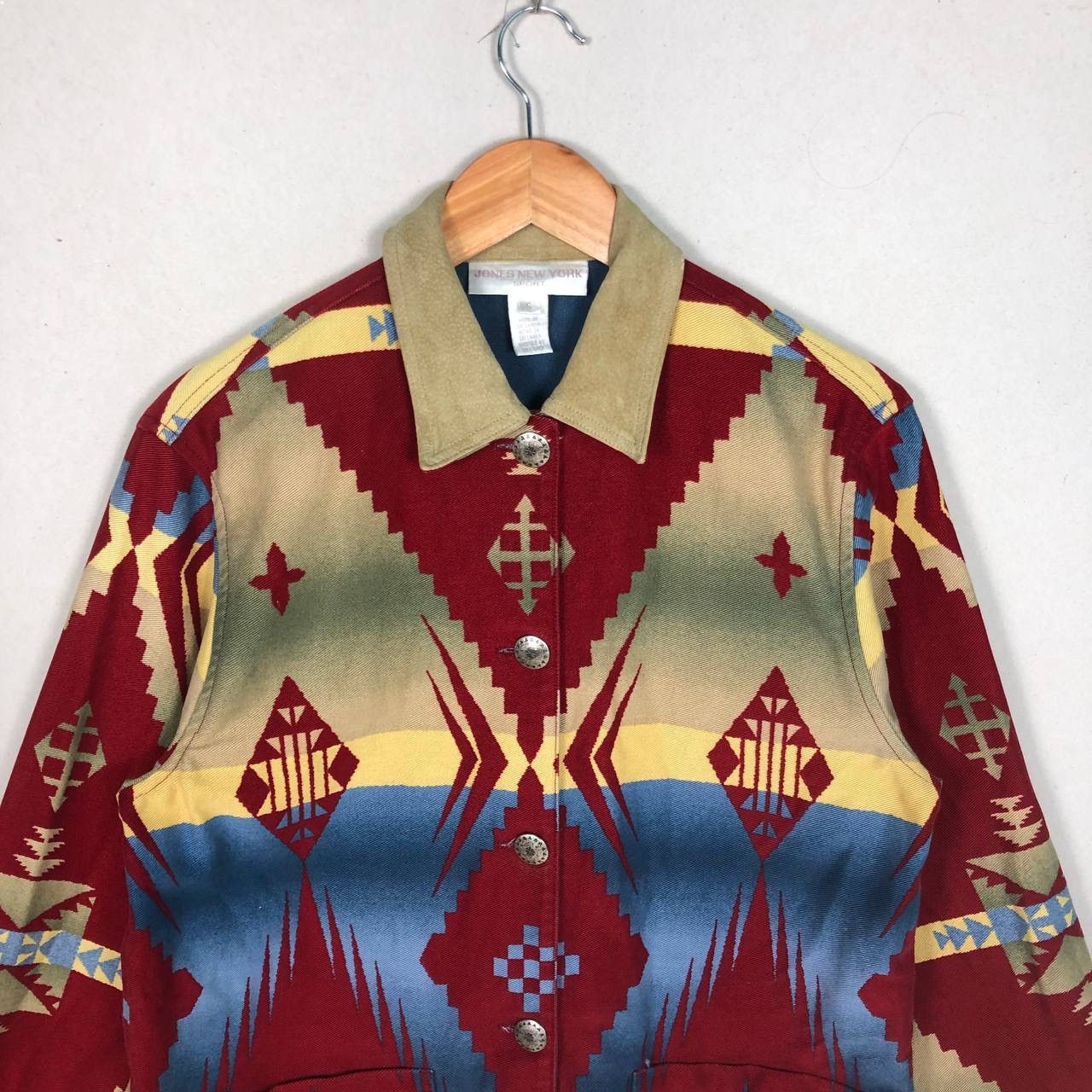 Native Jones New York Vintage Southwestern Aztec Denime Jacket Size US M / EU 48-50 / 2 - 3 Thumbnail